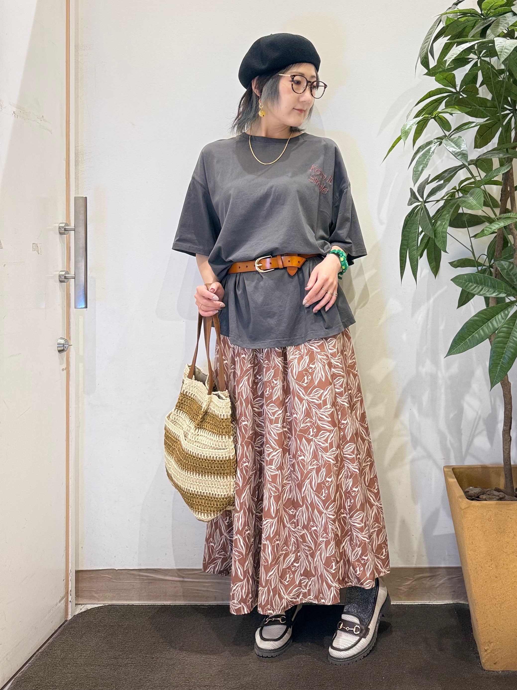 misakiさんの「SHOO･LA･RUE｜【着丈選べる/洗濯機可】外せるウエストリボン付き 主役になるフレアスカート」を使ったコーディネート