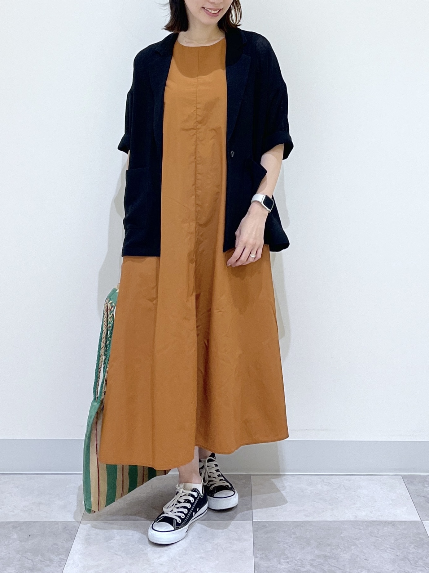 canaさんの「Dessin｜【撥水】Aラインナイロンワンピース」を使ったコーディネート