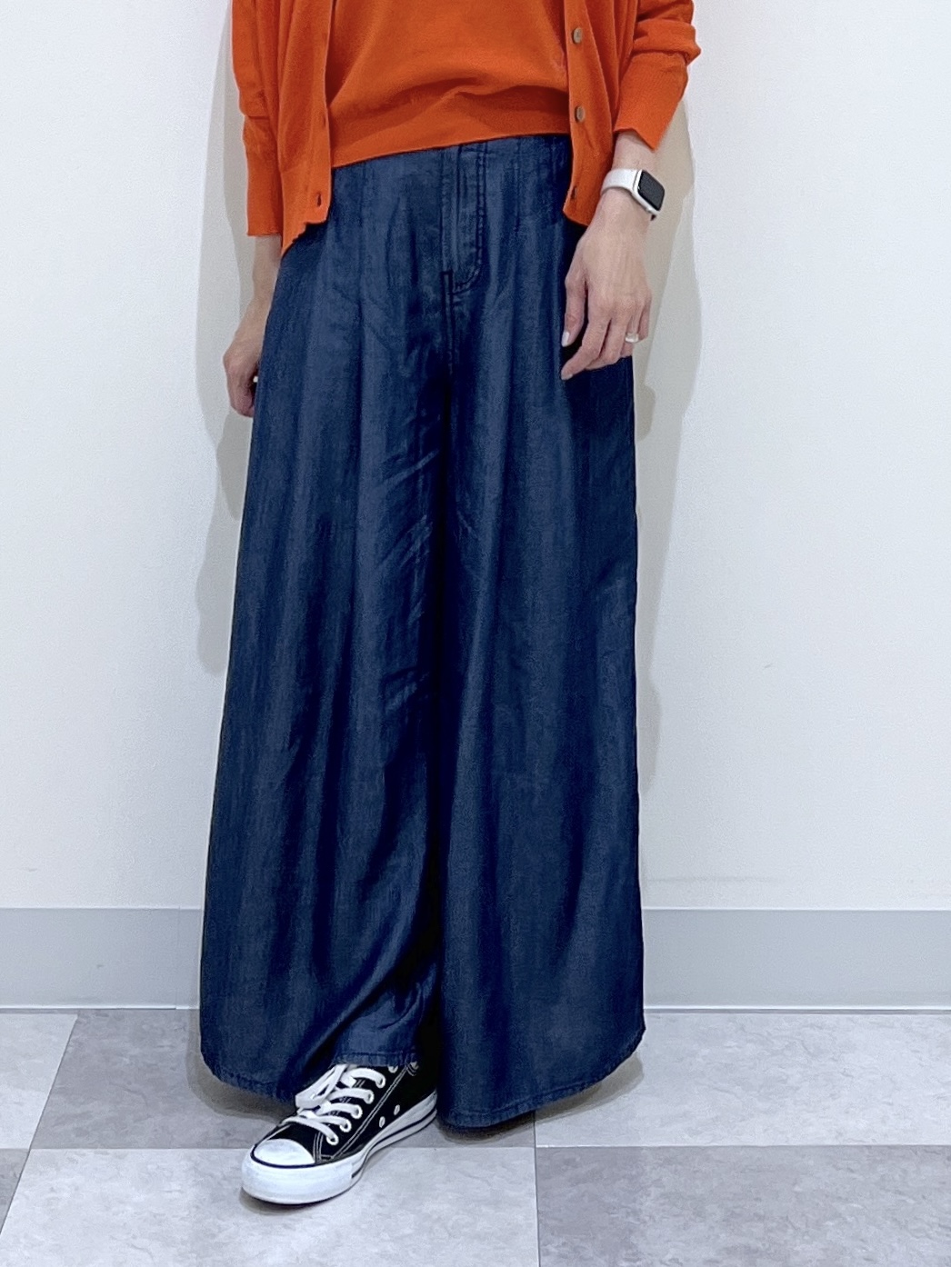 canaさんの「Dessin｜【9色展開/接触冷感/UVカット】ドライタッチサマーニットT」を使ったコーディネート