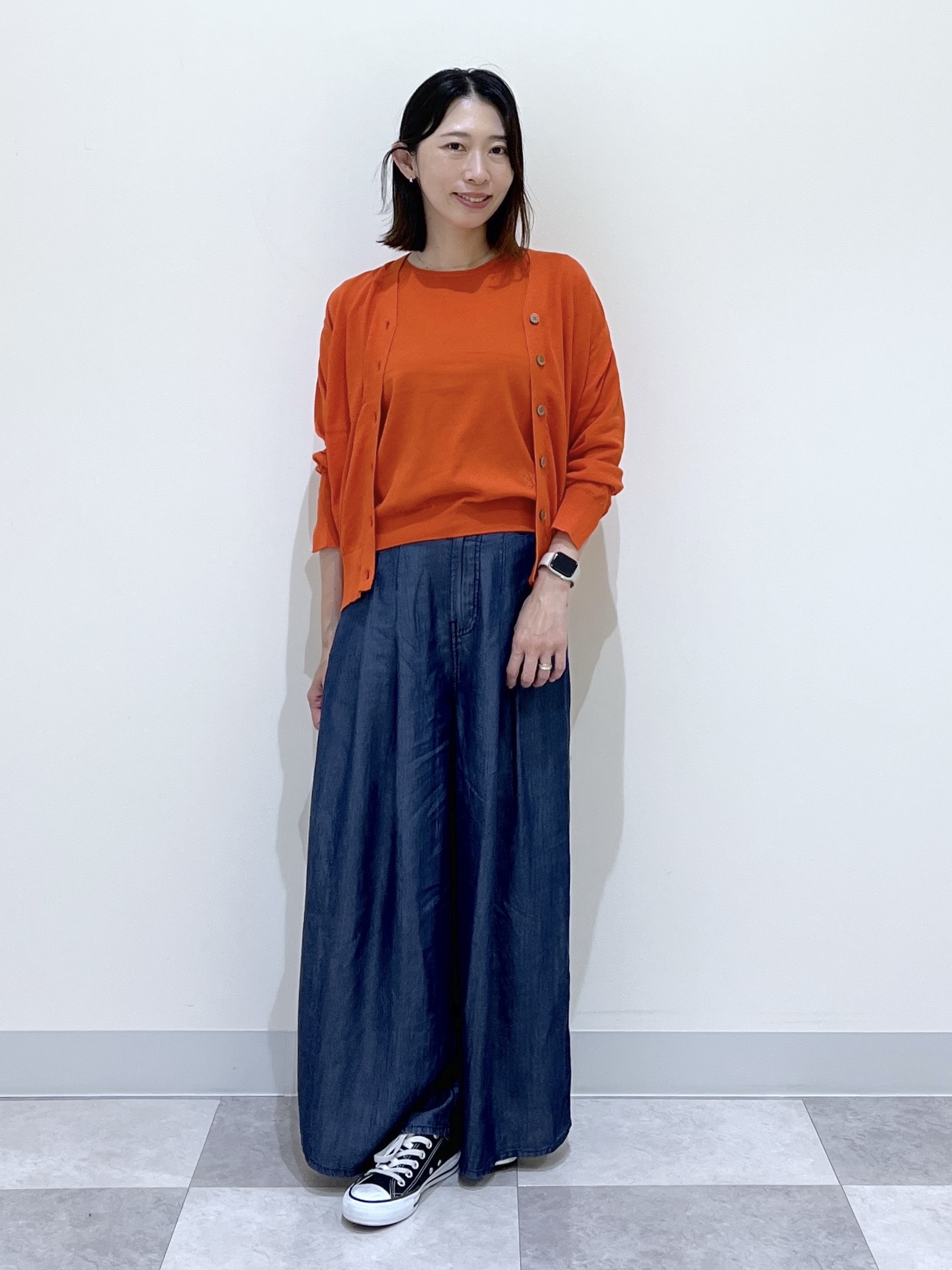 canaさんの「Dessin｜【9色展開/接触冷感/UVカット】ドライタッチサマーニットT」を使ったコーディネート