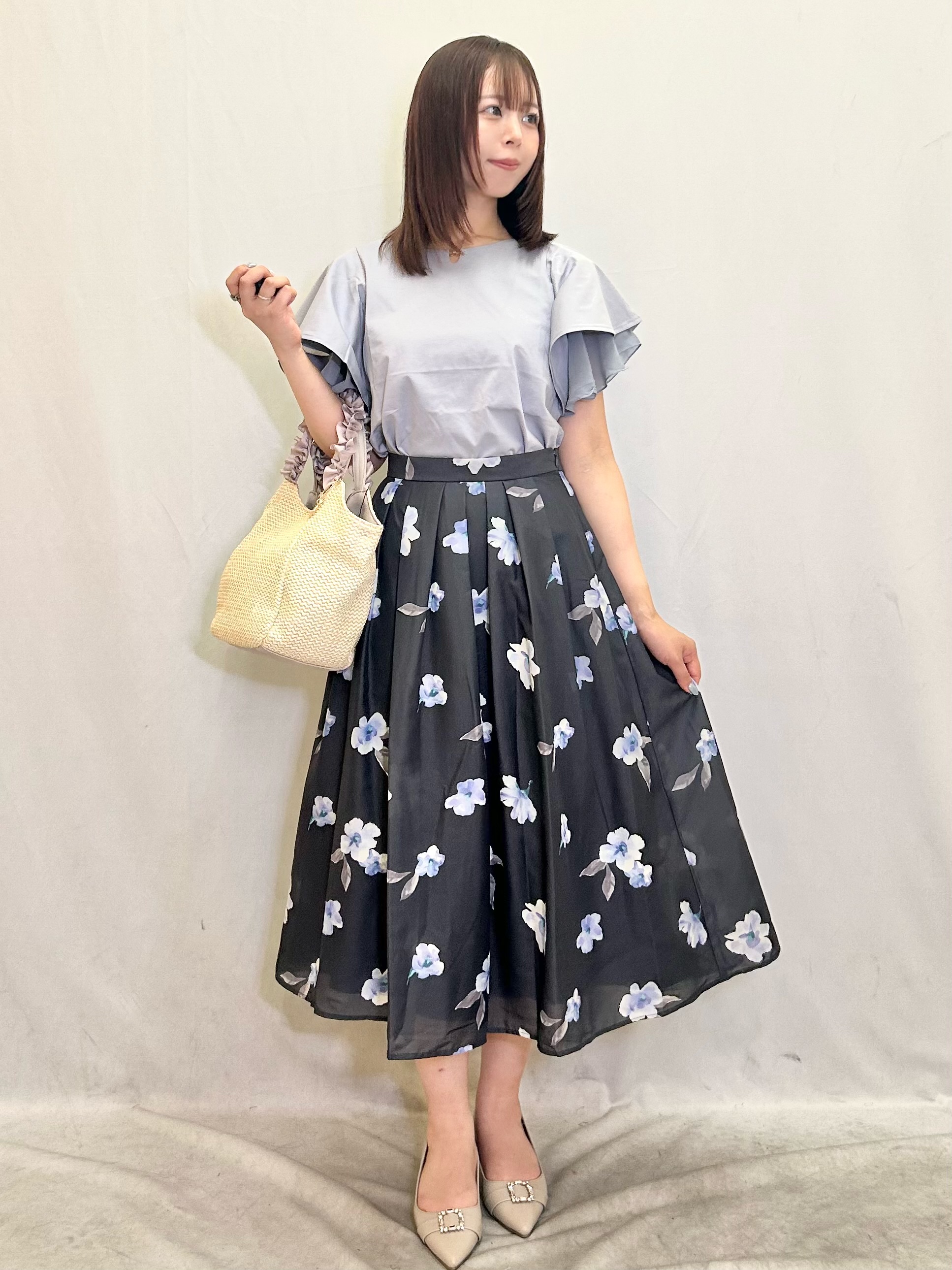 きららさんの「index｜【接触冷感／UVケア】シフォンフリルドッキングトップス《洗濯機OK》」を使ったコーディネート