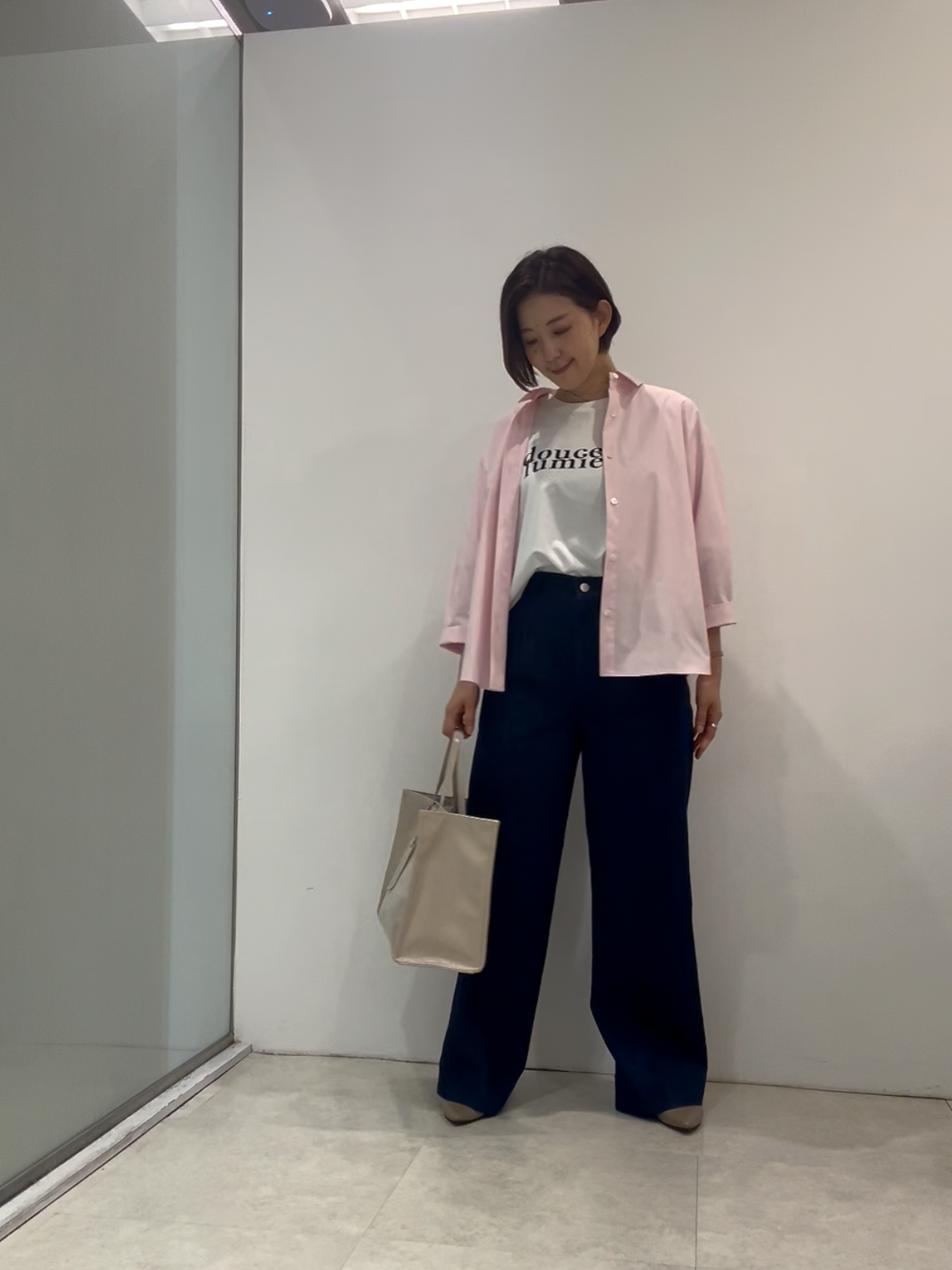 まどかさんの「UNTITLED｜【接触冷感/吸水速乾/UVカット】ドルマンスリーブシャツ」を使ったコーディネート