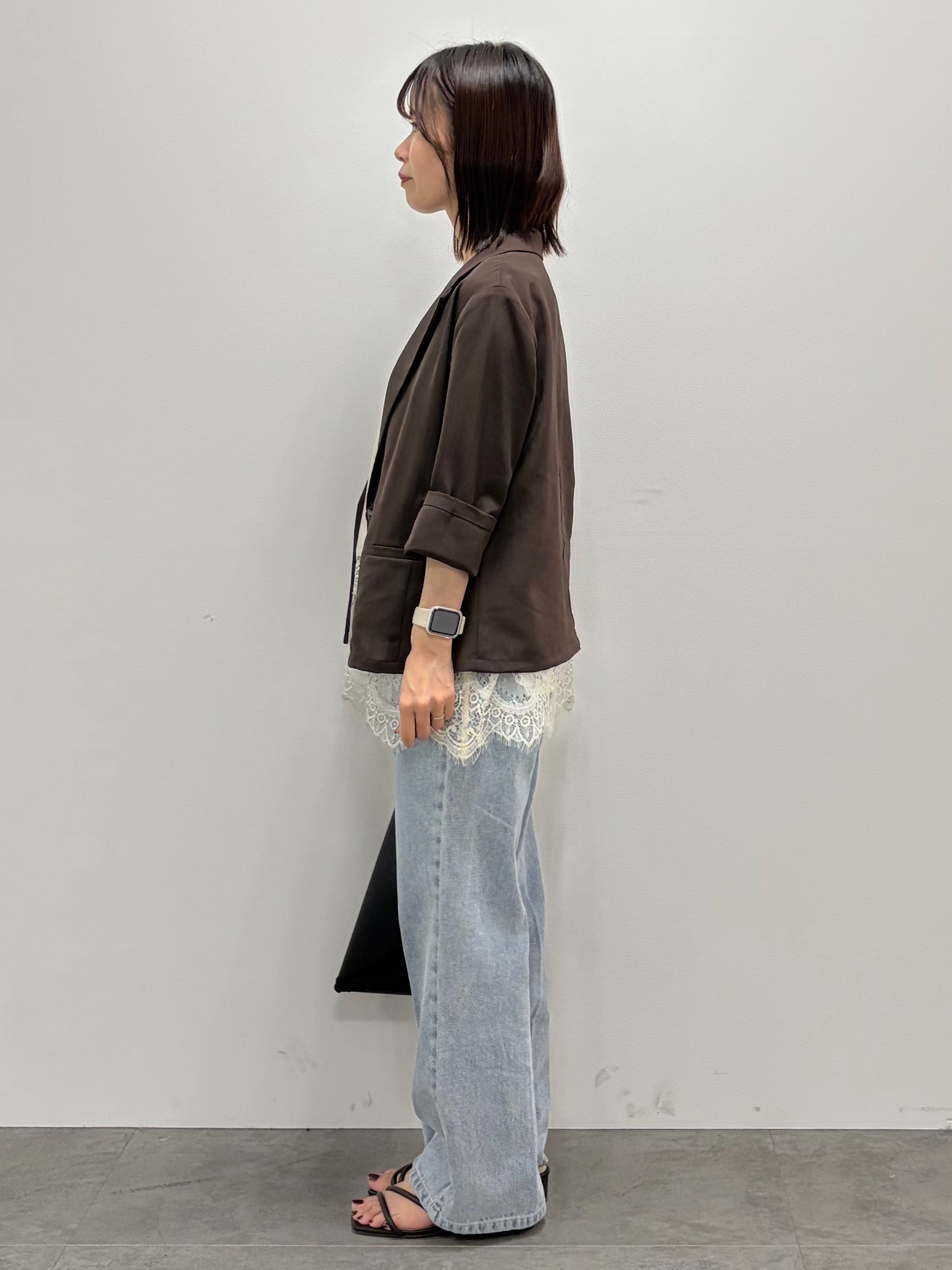 kozuさんの「index｜【接触冷感／防シワ】ひんやり7分袖テーラードジャケット《洗濯機OK》」を使ったコーディネート