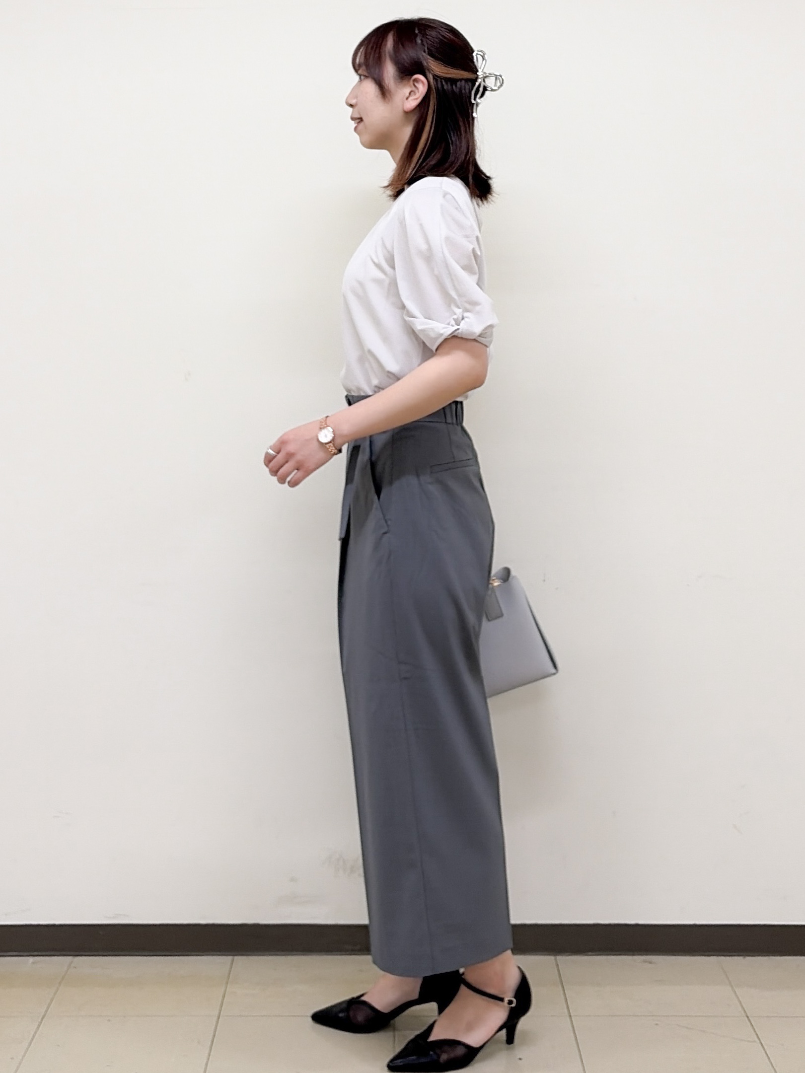 yurinaさんの「index｜【吸水速乾】ストライプ調デザインスリーブトップス《洗濯機OK》」を使ったコーディネート