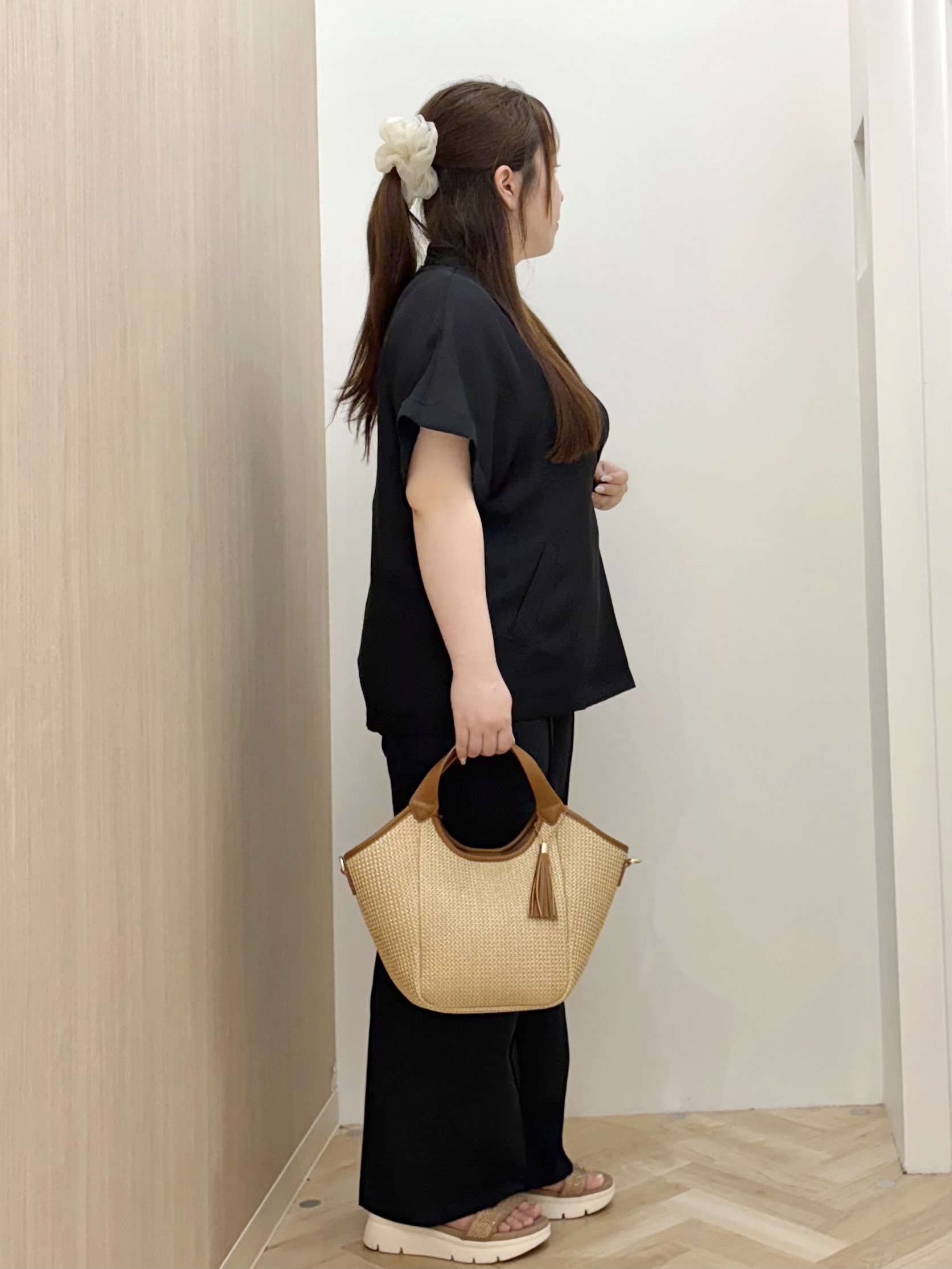akariさんの「grove｜【洗濯機OK/SETUP可】シワになりにくいハーフスリーブジャケット」を使ったコーディネート