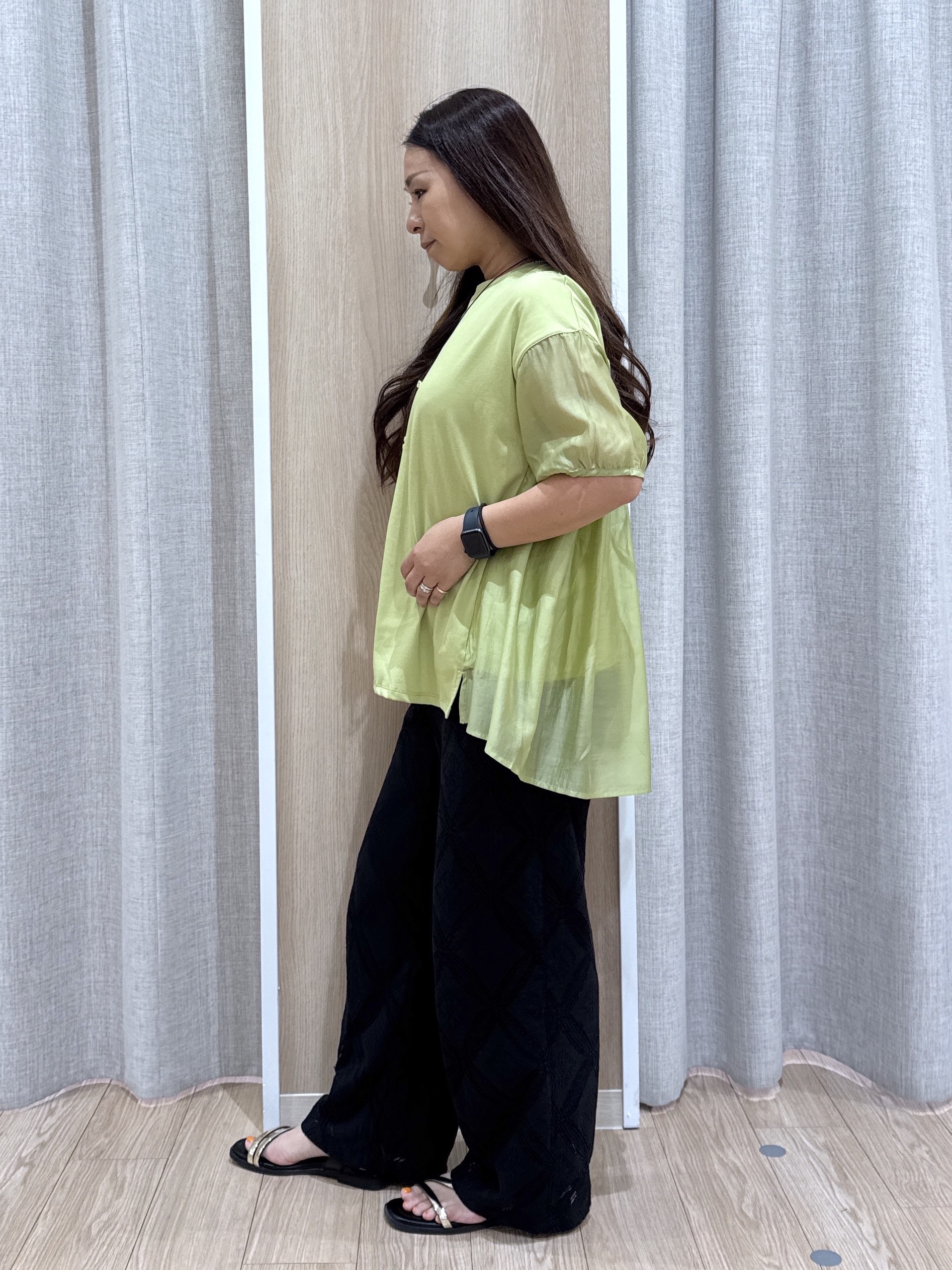 sachiさんの「grove｜【UVカット】体型カバー叶う、バックプリーツTシャツ」を使ったコーディネート