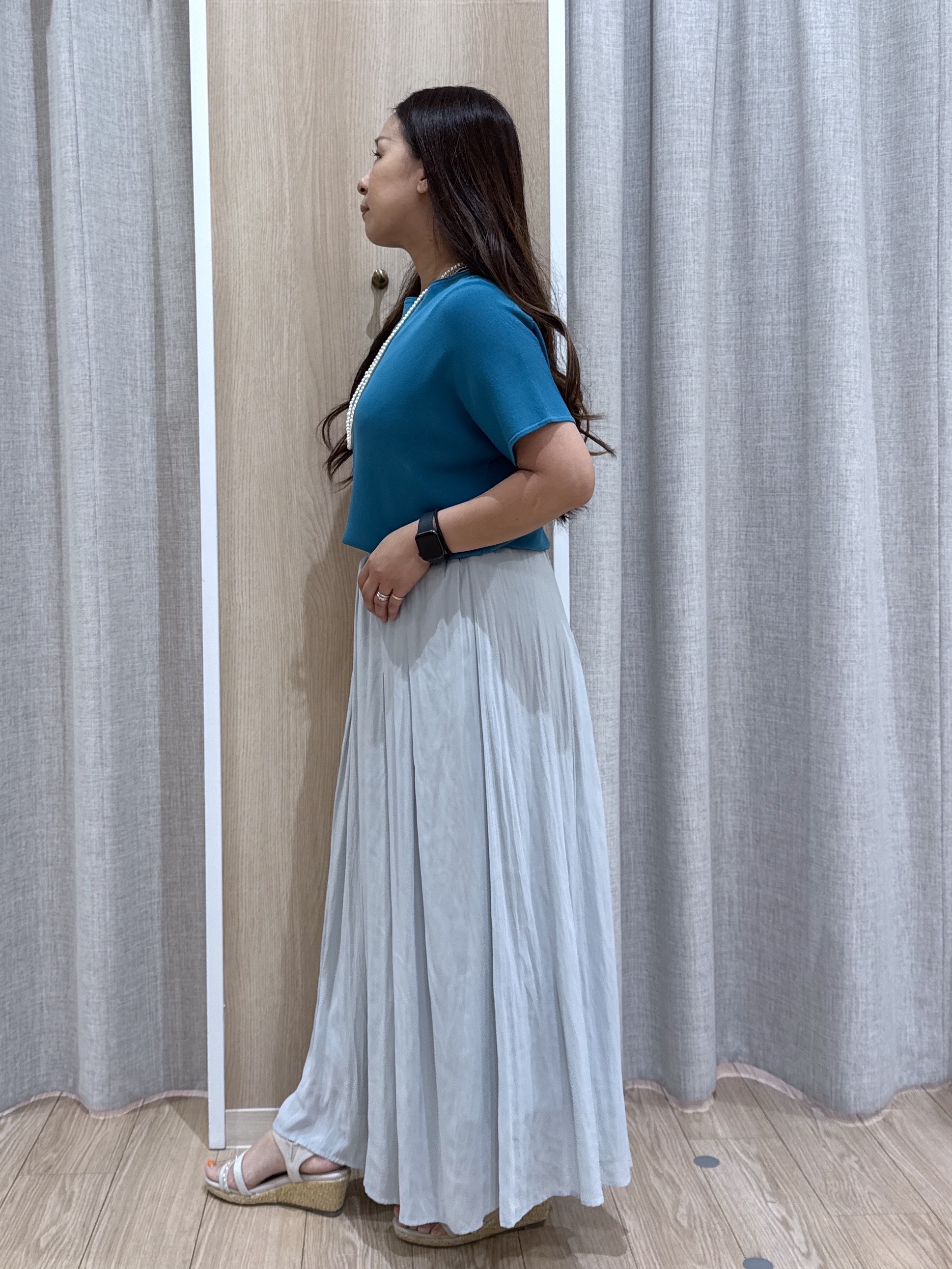 sachiさんの「grove｜【シリーズ累計36万枚！名品ニット】やわらかドライタッチ ドルマンニット」を使ったコーディネート