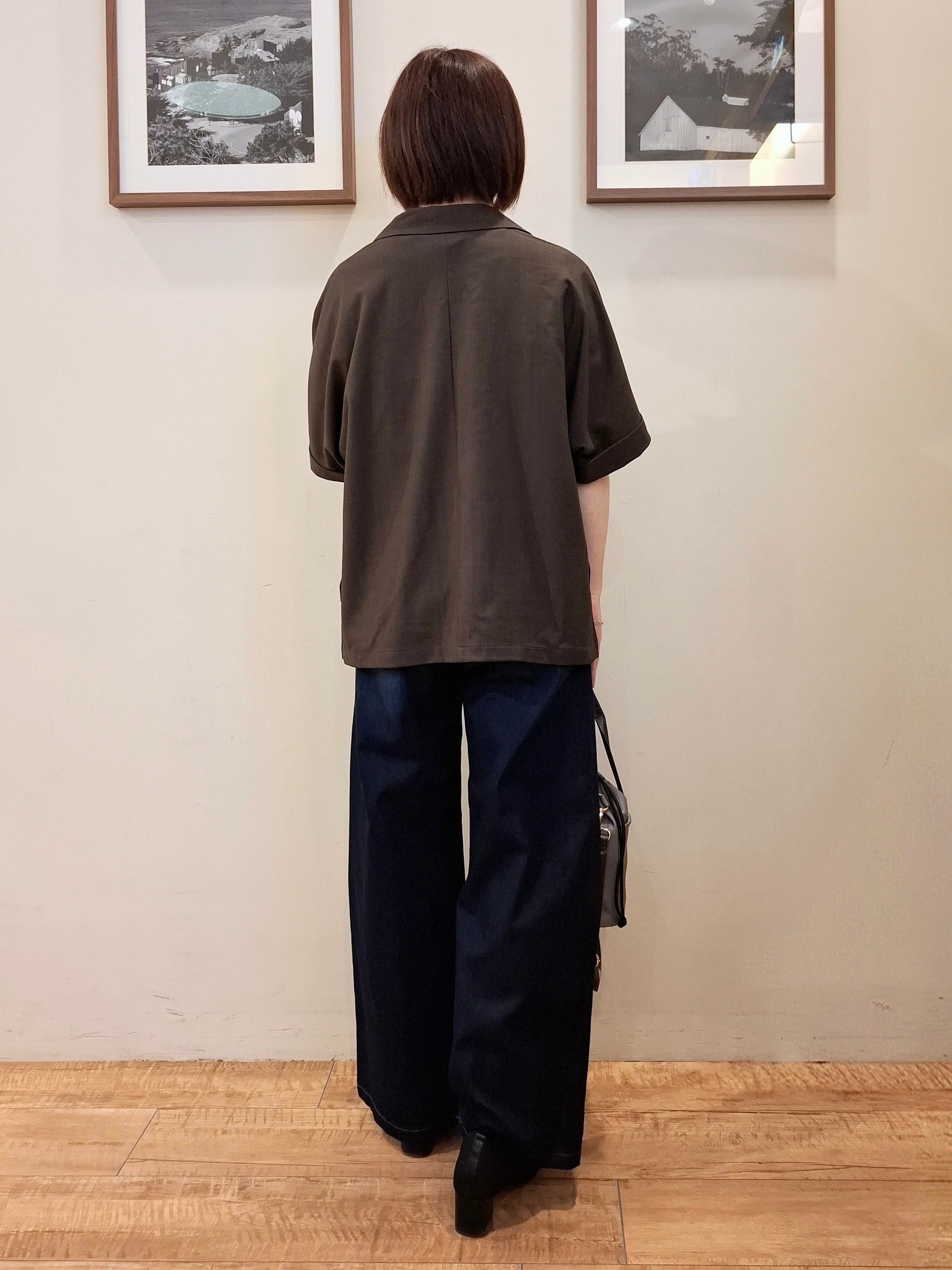 まあるさんの「SHOO･LA･RUE｜【セットアップ可/洗濯後しわになりにくい/S-LL】半袖とろみテーラードジャケット」を使ったコーディネート