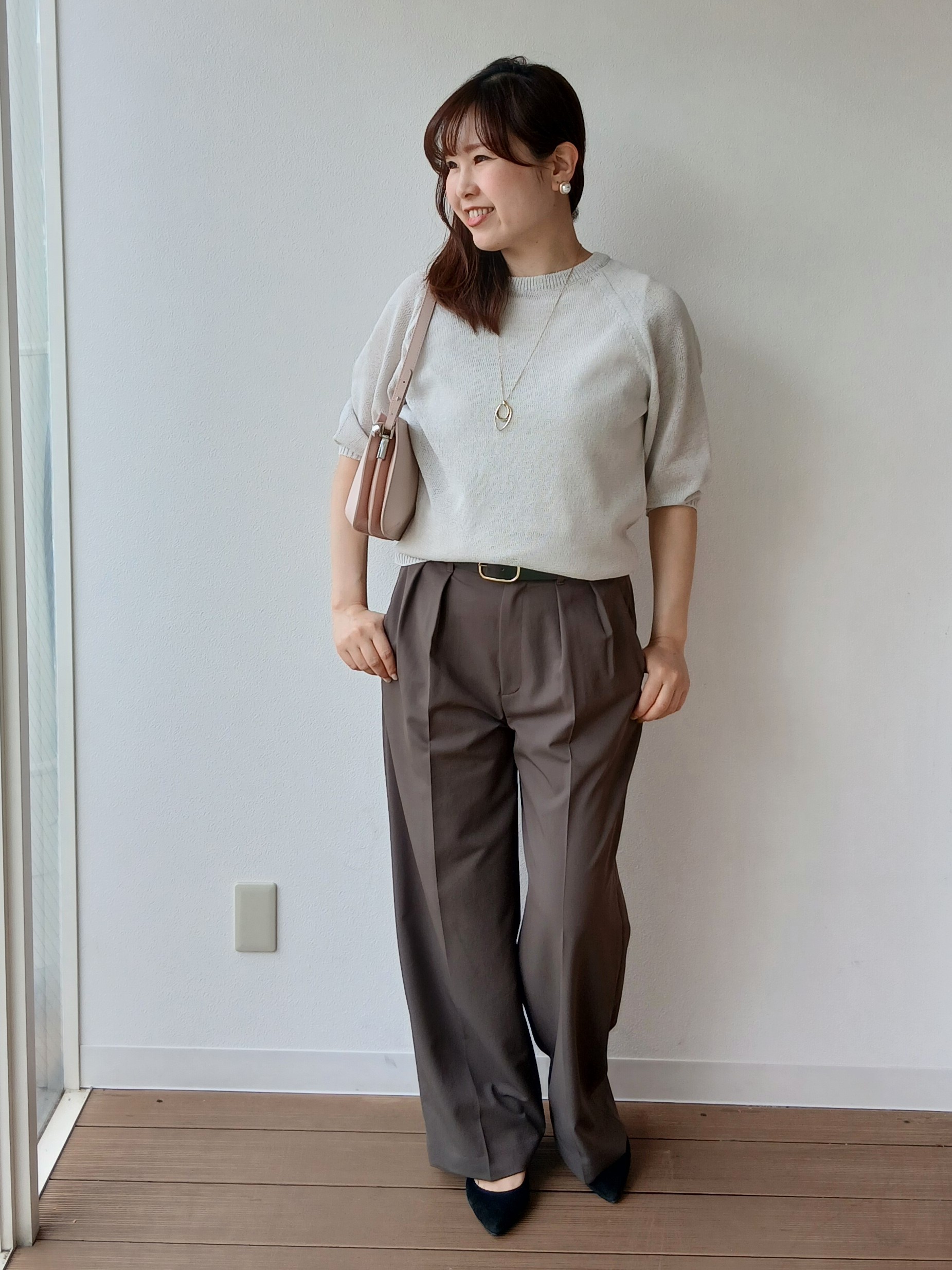 なみきさんの「UNTITLED｜【洗える/ゆったり】クルーネックドライニット」を使ったコーディネート