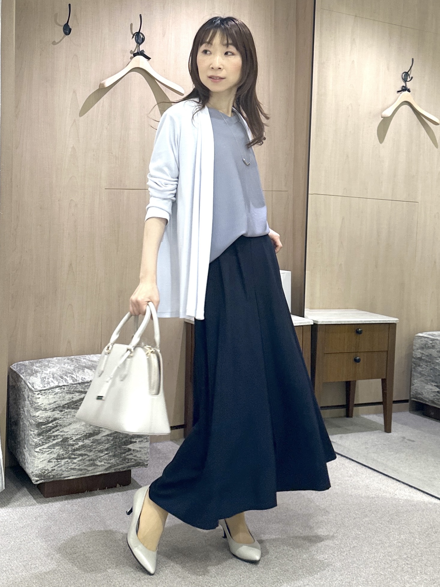 Miwaさんの「UNTITLED｜【接触冷感/UVカット/遮熱機能】フライスジャージカーディガン」を使ったコーディネート