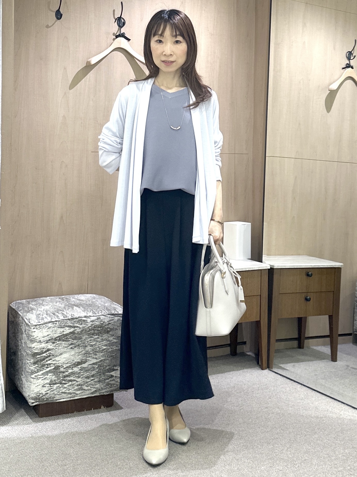 Miwaさんの「UNTITLED｜【接触冷感/UVカット/遮熱機能】フライスジャージカーディガン」を使ったコーディネート