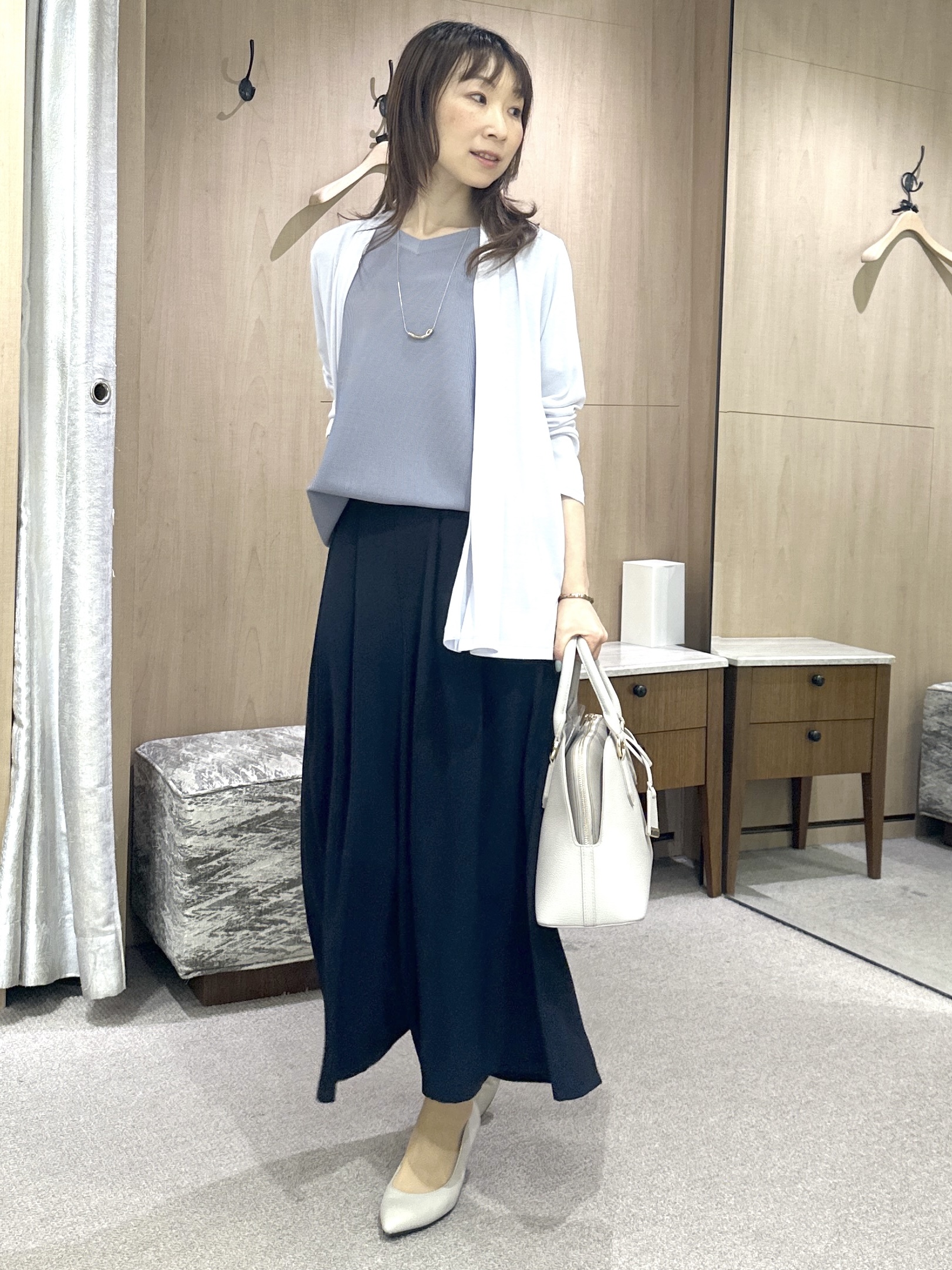 Miwaさんの「UNTITLED｜【接触冷感/UVカット/遮熱機能】フライスジャージカーディガン」を使ったコーディネート