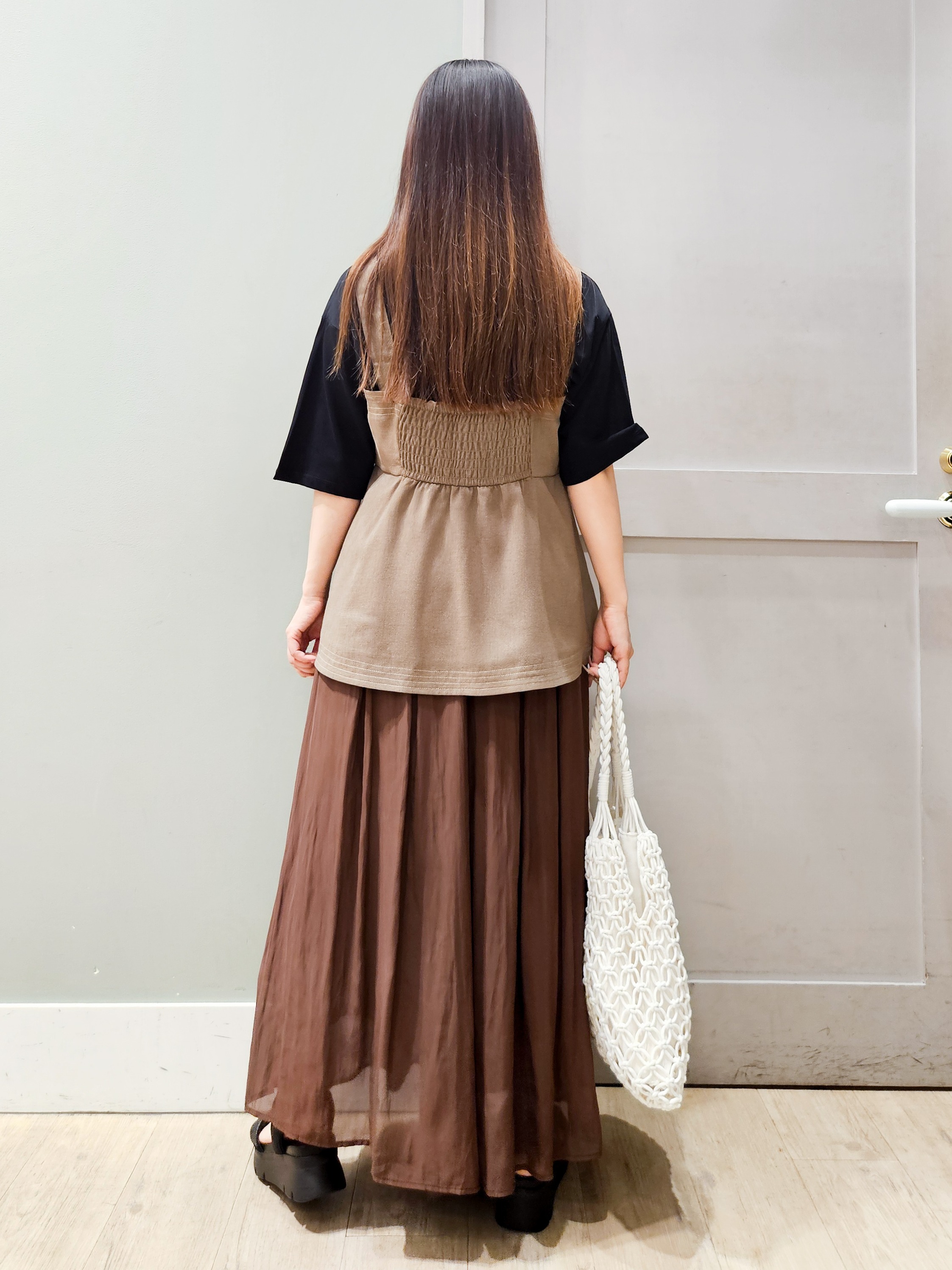 maiさんの「grove｜【UVカット/接触冷感】プリントアソート5分袖Tシャツ」を使ったコーディネート