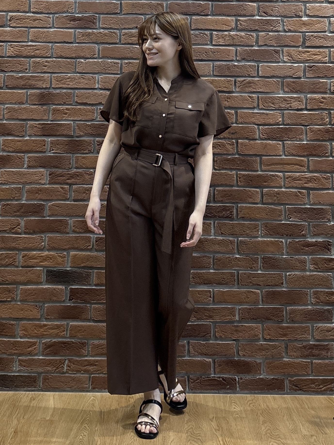 sayaさんの「grove｜【洗濯機OK/SETUP可】シワになりにくい、フレアスリーブブラウス」を使ったコーディネート