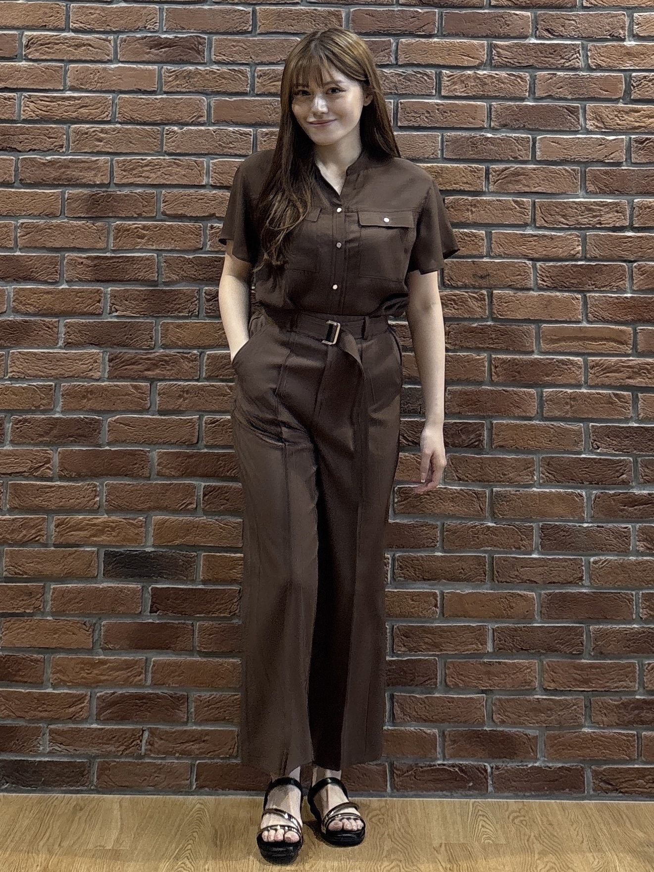 sayaさんの「grove｜【洗濯機OK/SETUP可】シワになりにくい、フレアスリーブブラウス」を使ったコーディネート
