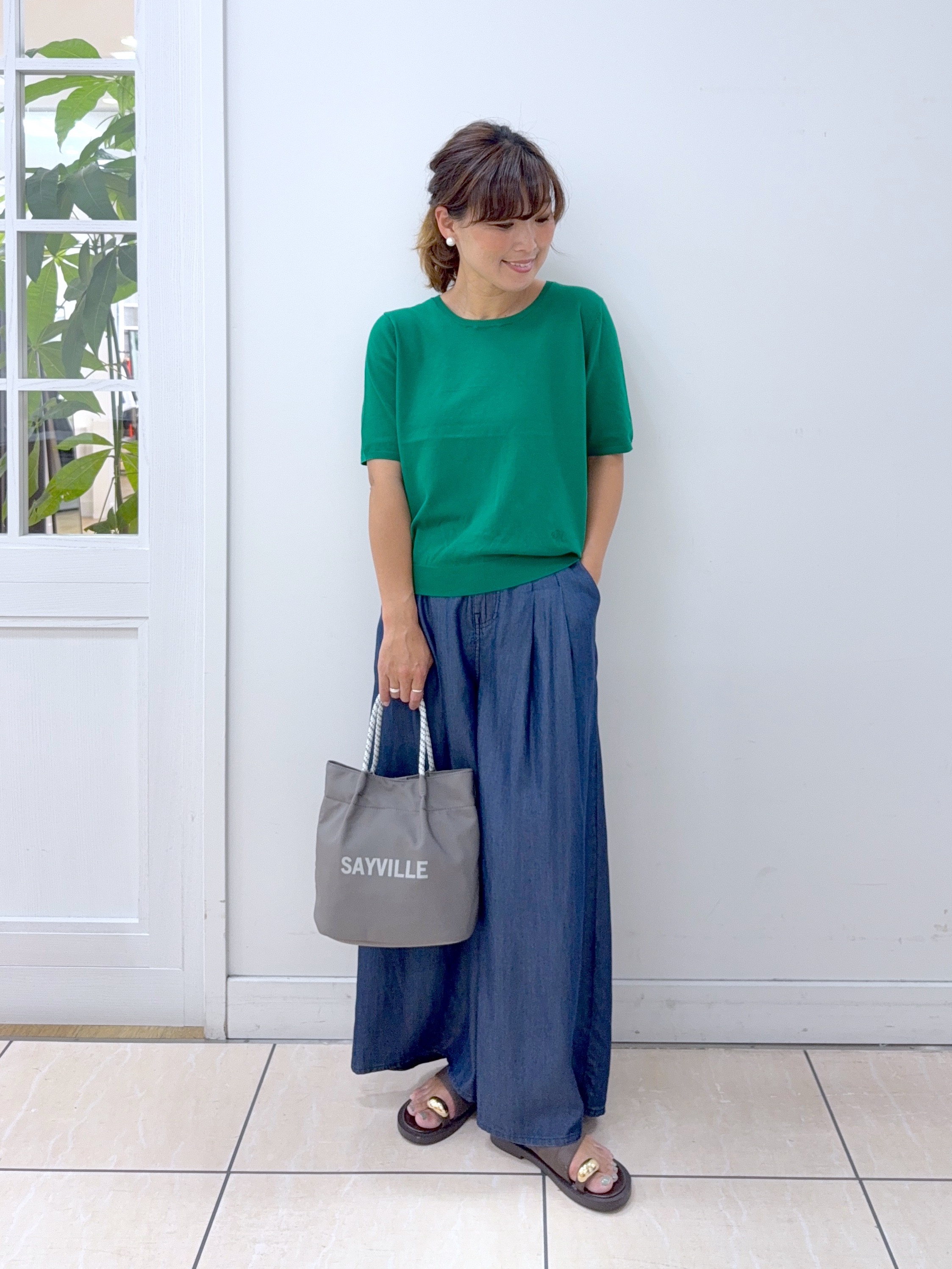 Osawaさんの「Dessin｜エアリーシアーブラウス」を使ったコーディネート