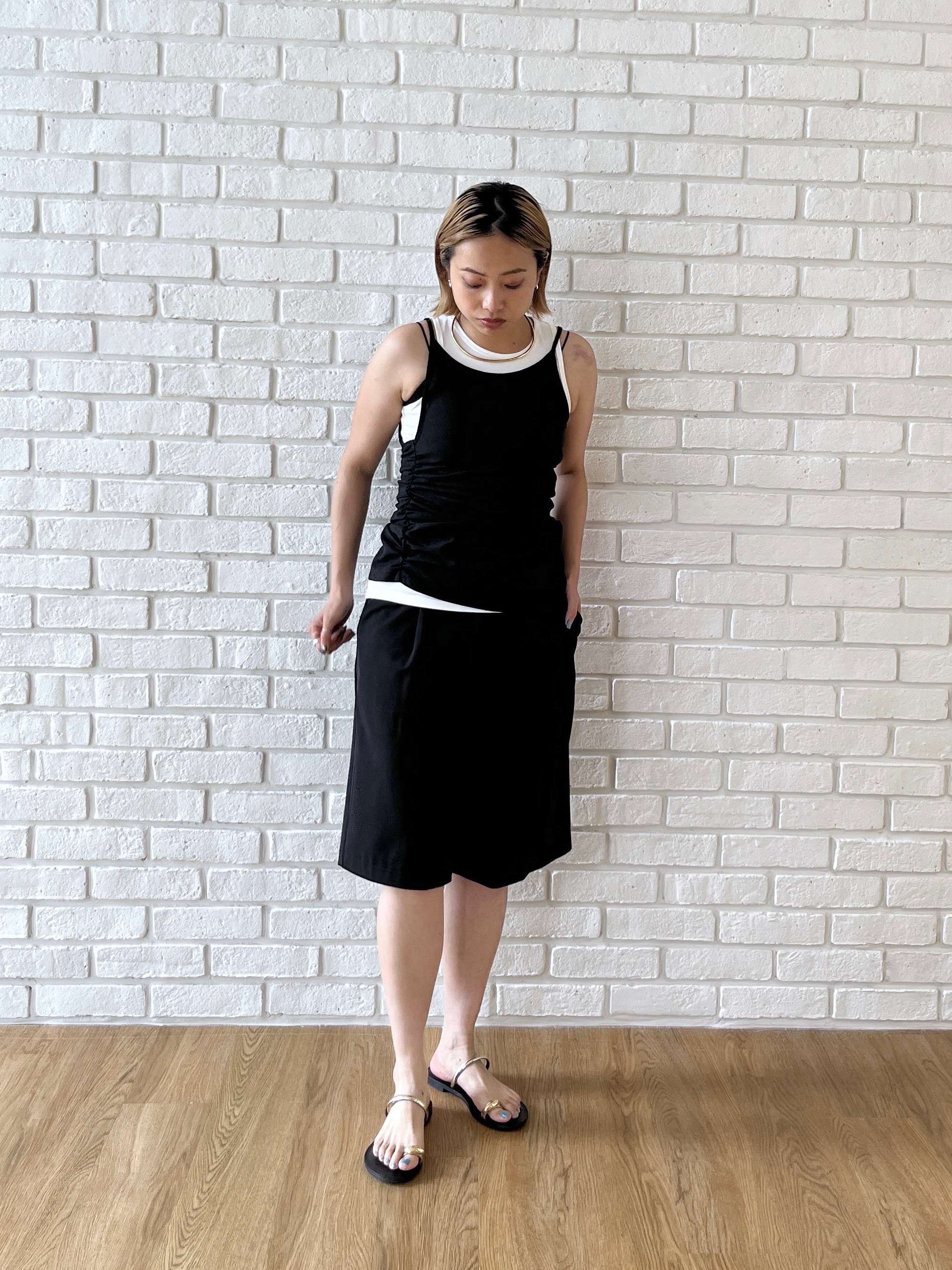 Harukaさんの「INDIVI｜シャーリングレイヤータンク」を使ったコーディネート