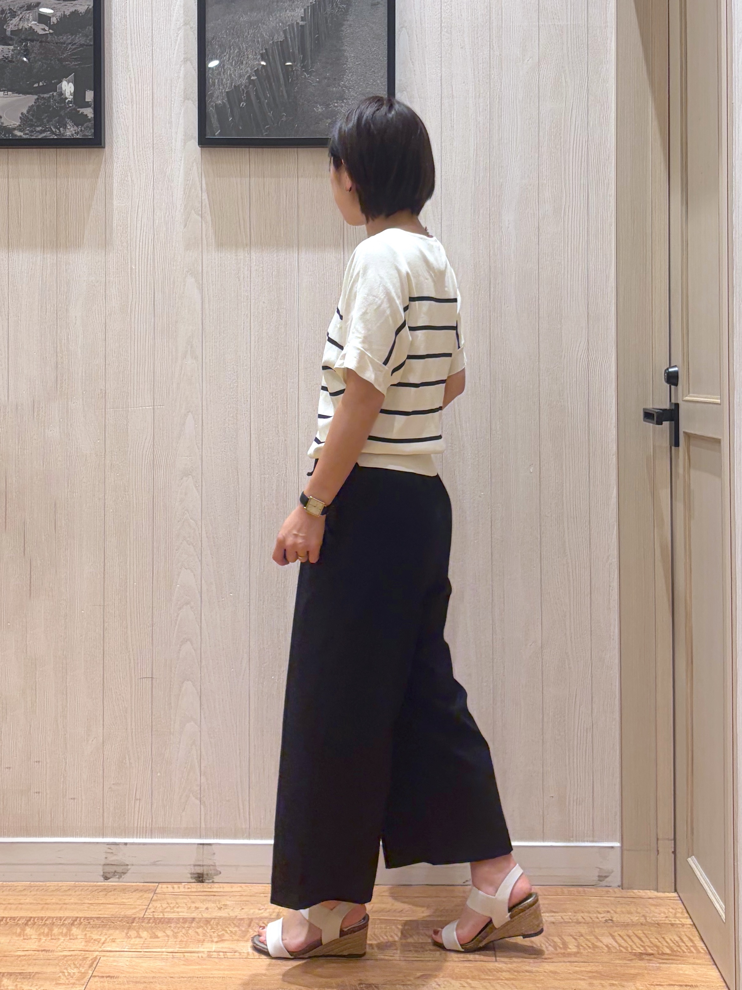 shirayuuuさんの「SHOO･LA･RUE｜【毎日洗える/UV】二の腕隠れる さらっとドルマン半袖ニット」を使ったコーディネート