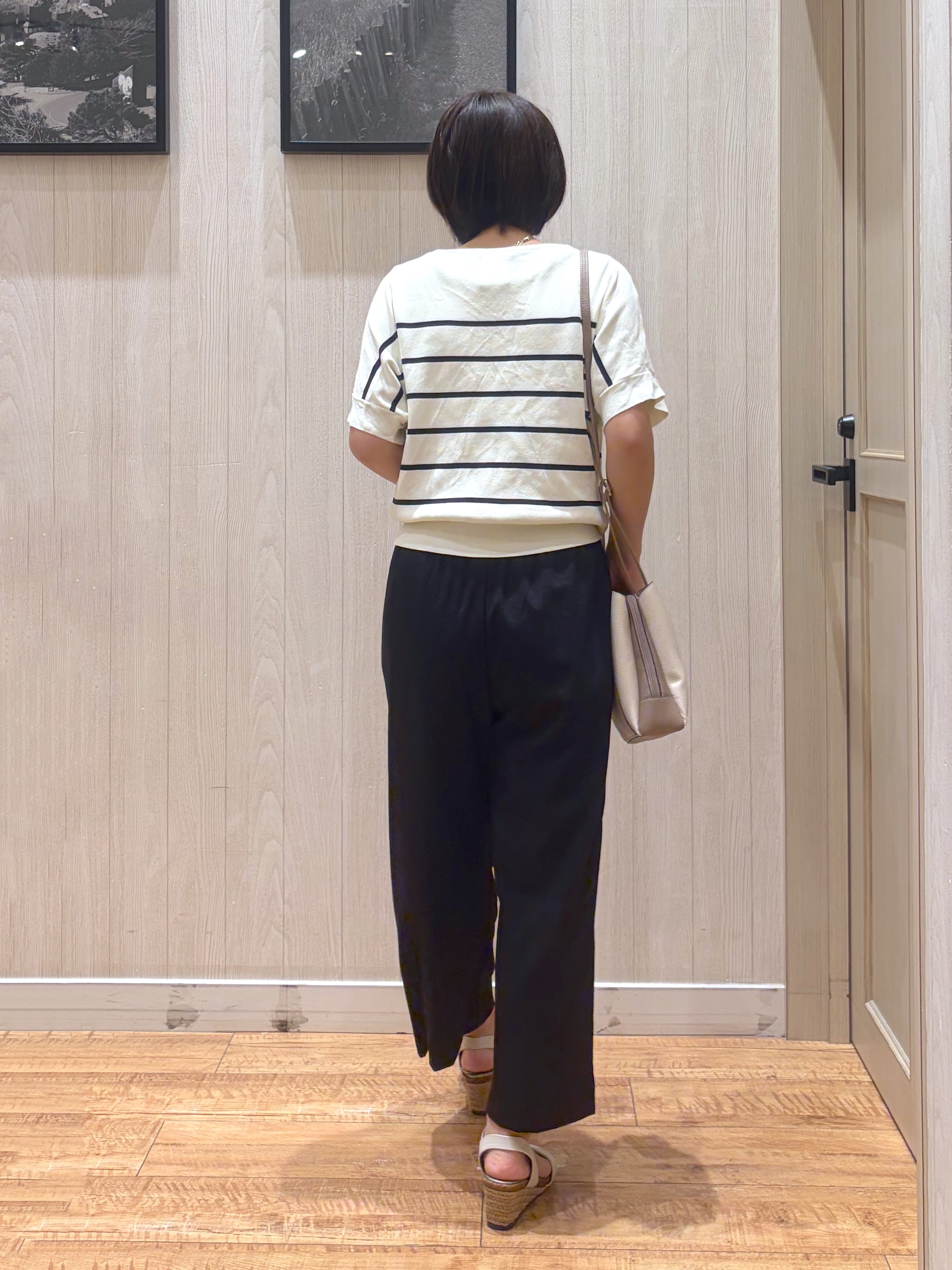 shirayuuuさんの「SHOO･LA･RUE｜【毎日洗える/UV】二の腕隠れる さらっとドルマン半袖ニット」を使ったコーディネート