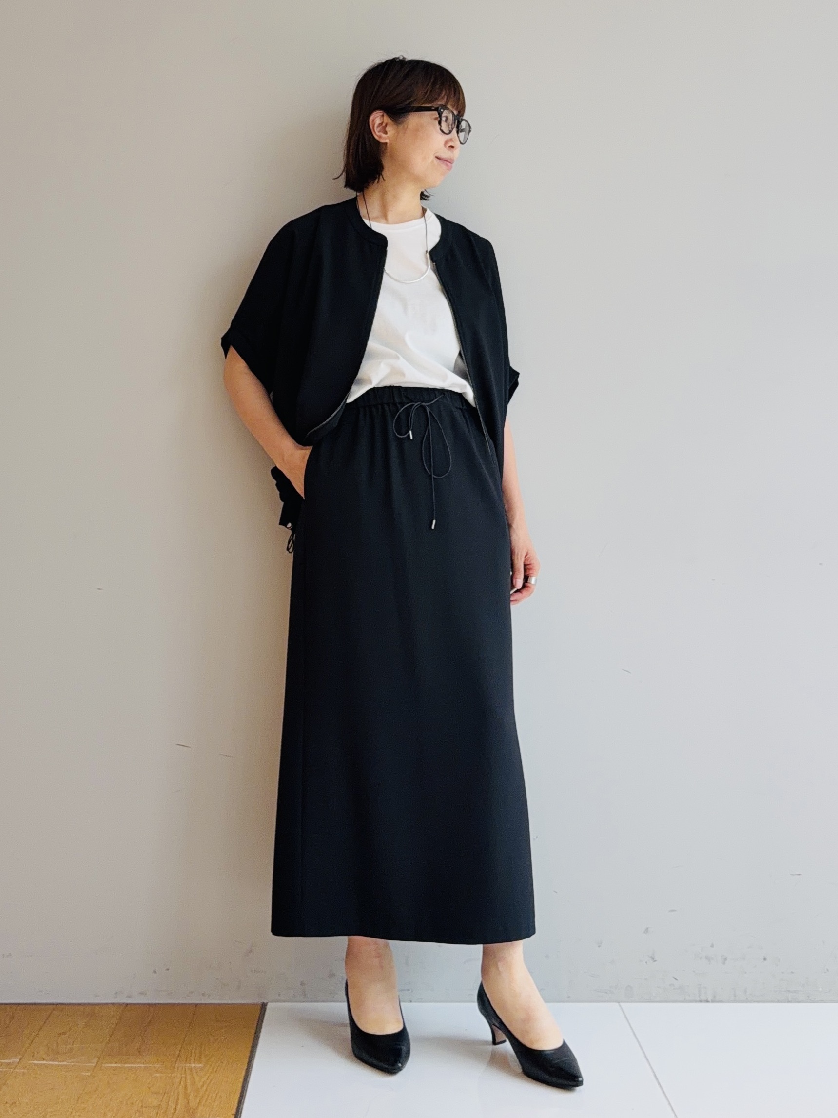 murayamaさんの「INDIVI｜【秋羽織り/着る日傘】ドルマンフォルムブルゾン」を使ったコーディネート
