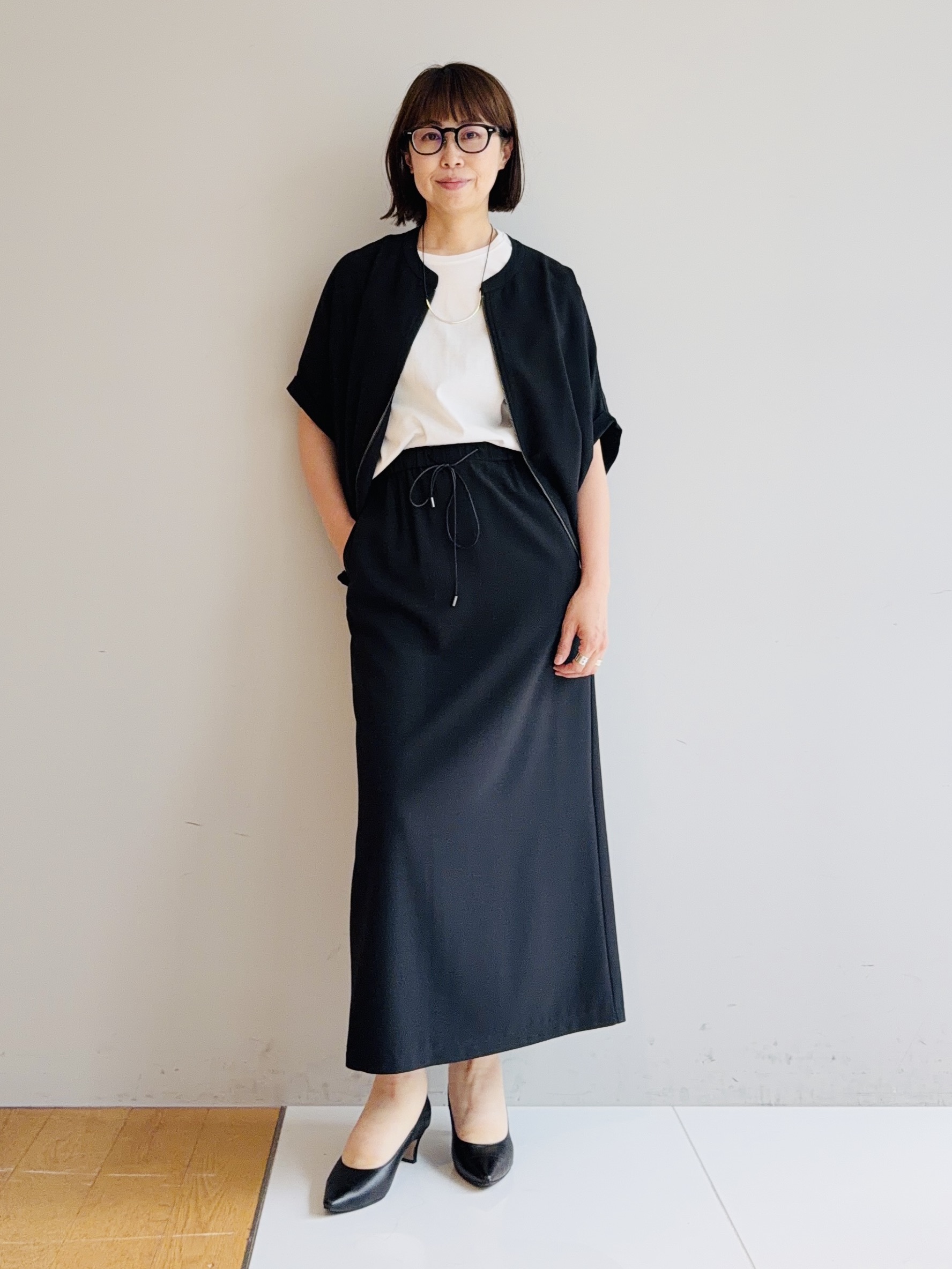 murayamaさんの「INDIVI｜【秋羽織り/着る日傘】ドルマンフォルムブルゾン」を使ったコーディネート