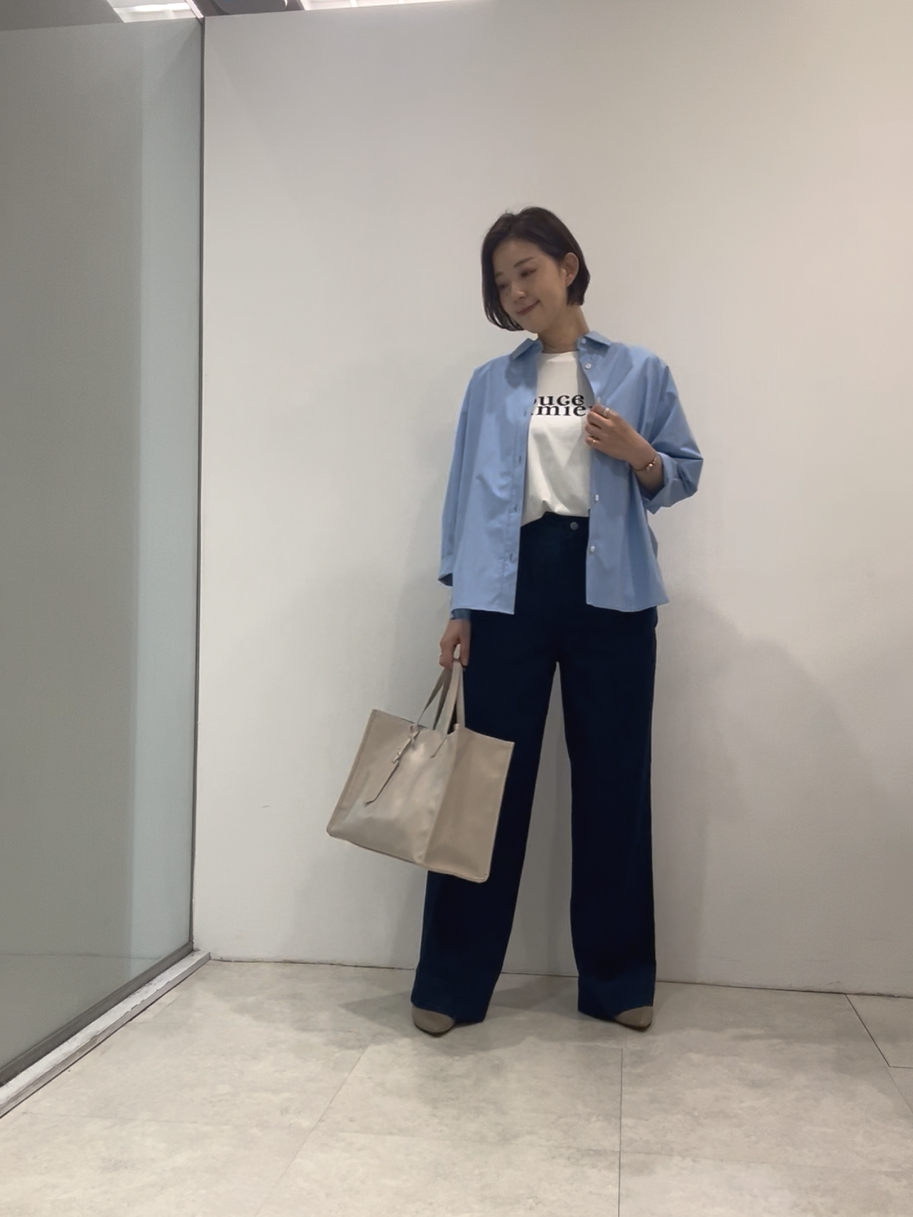まどかさんの「UNTITLED｜【接触冷感/吸水速乾/UVカット】ドルマンスリーブシャツ」を使ったコーディネート