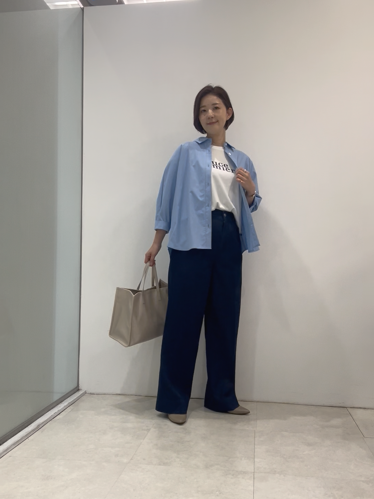 まどかさんの「UNTITLED｜【接触冷感/吸水速乾/UVカット】ドルマンスリーブシャツ」を使ったコーディネート