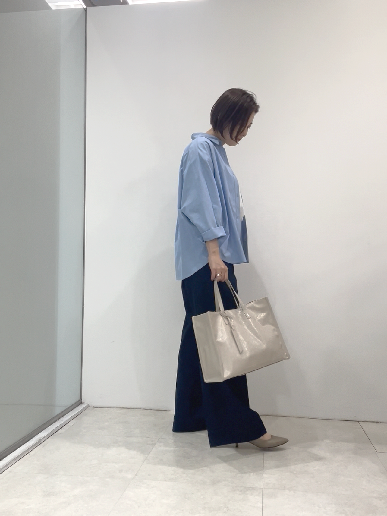 まどかさんの「UNTITLED｜【接触冷感/吸水速乾/UVカット】ドルマンスリーブシャツ」を使ったコーディネート
