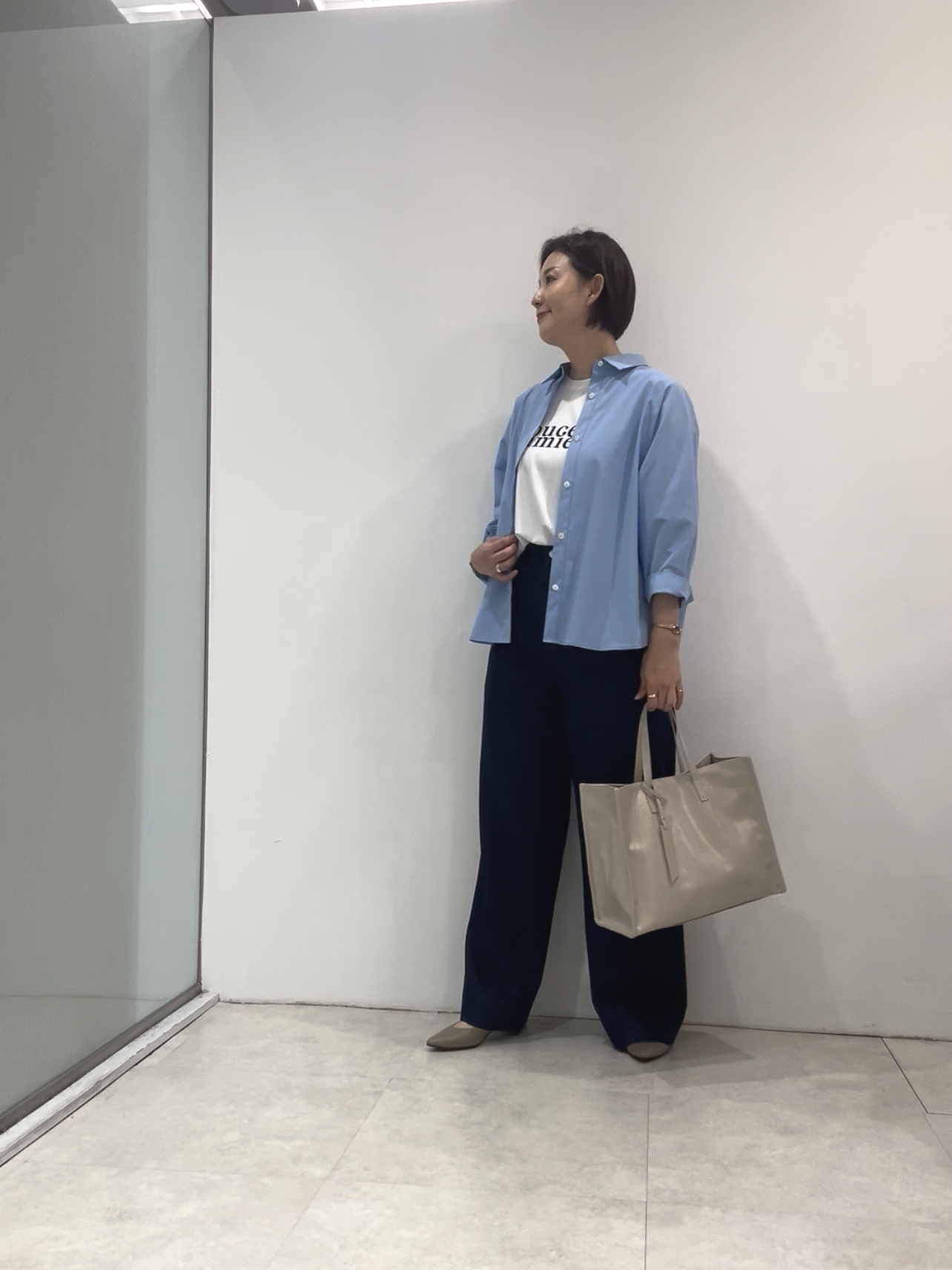 まどかさんの「UNTITLED｜【接触冷感/吸水速乾/UVカット】ドルマンスリーブシャツ」を使ったコーディネート