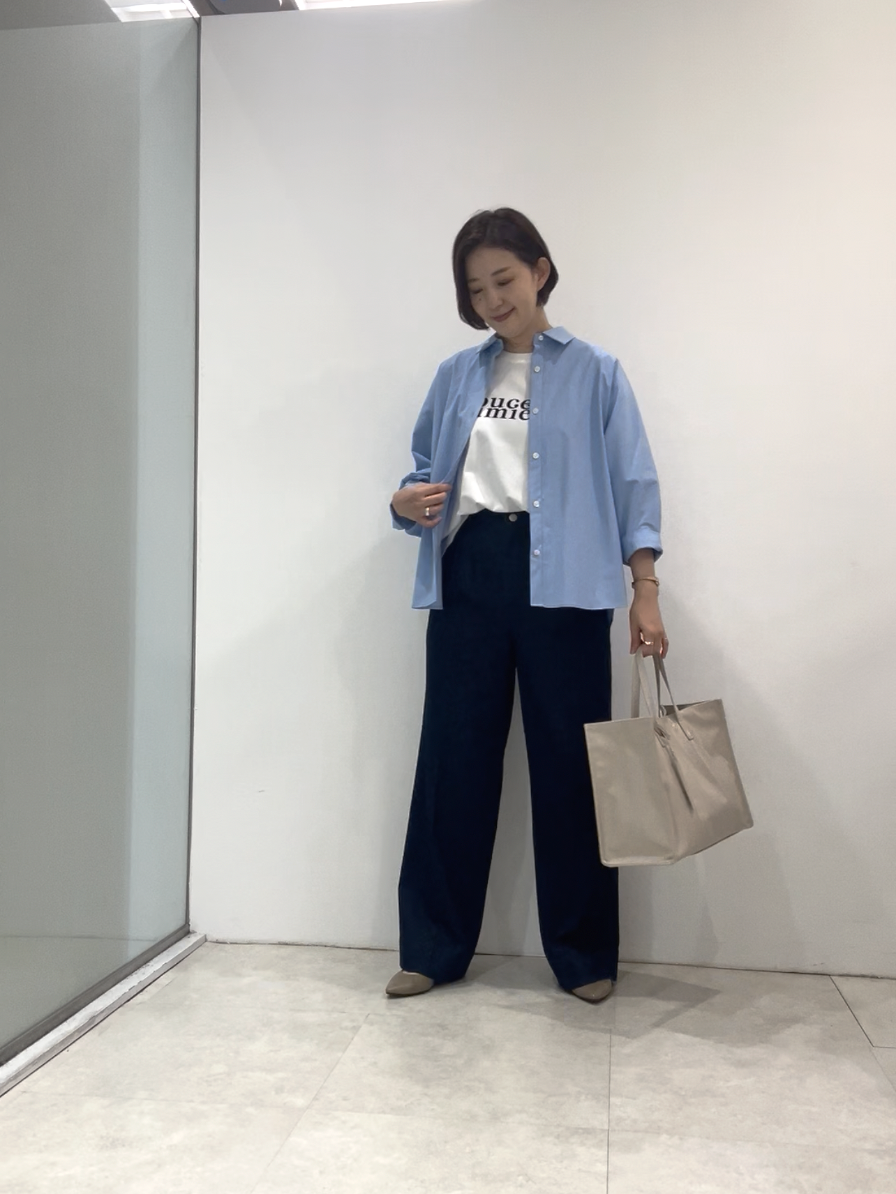 まどかさんの「UNTITLED｜【接触冷感/吸水速乾/UVカット】ドルマンスリーブシャツ」を使ったコーディネート