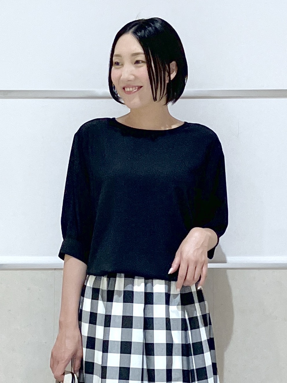 eriko さんの「Dessin｜ライトジョーゼットハーフスリーブブラウス」を使ったコーディネート