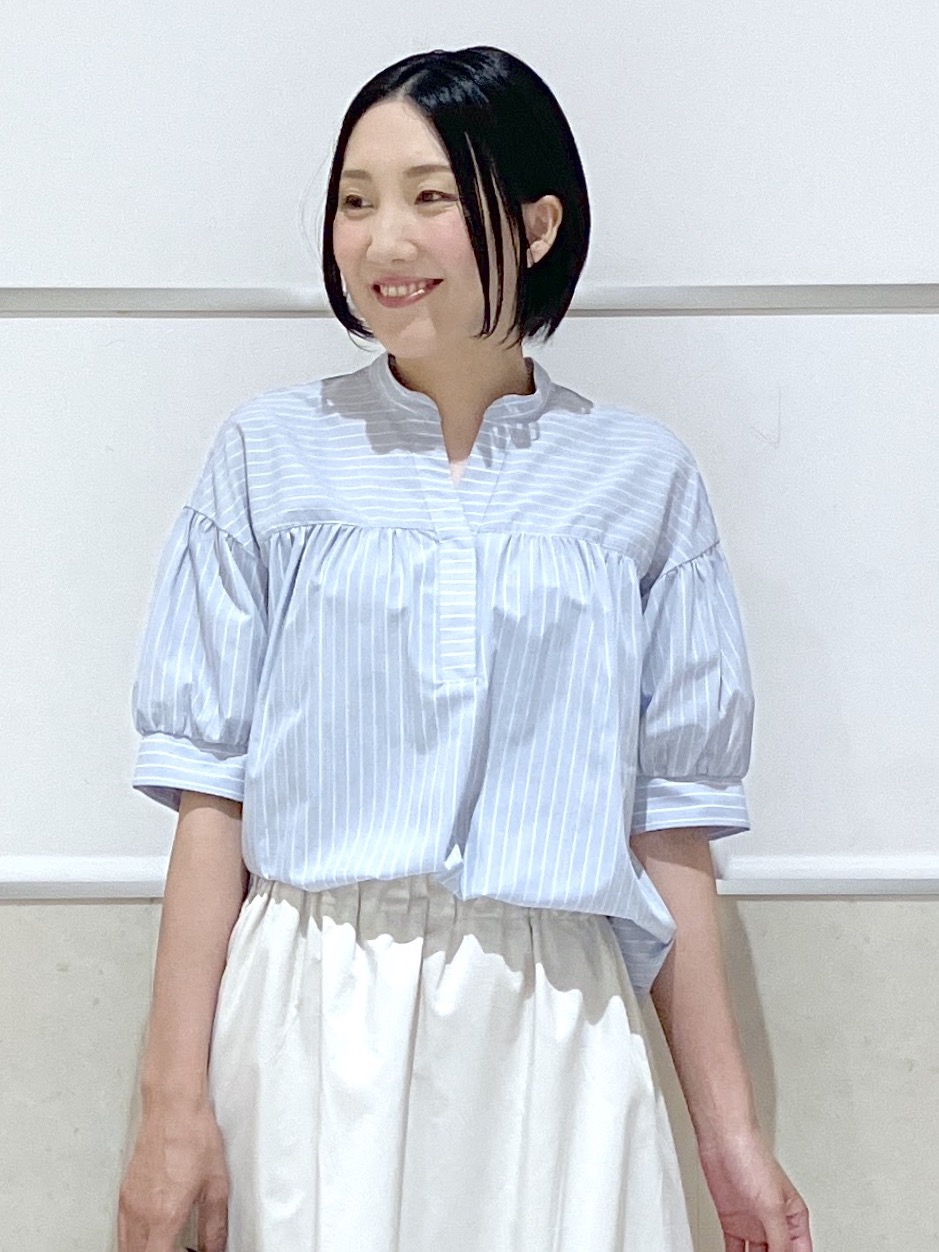 eriko さんの「Dessin｜【洗える】ストライプスキッパーシャツ」を使ったコーディネート
