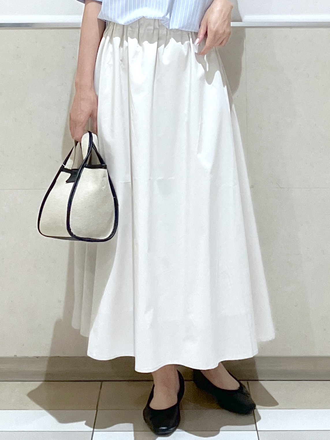 eriko さんの「Dessin｜【洗える】ストライプスキッパーシャツ」を使ったコーディネート