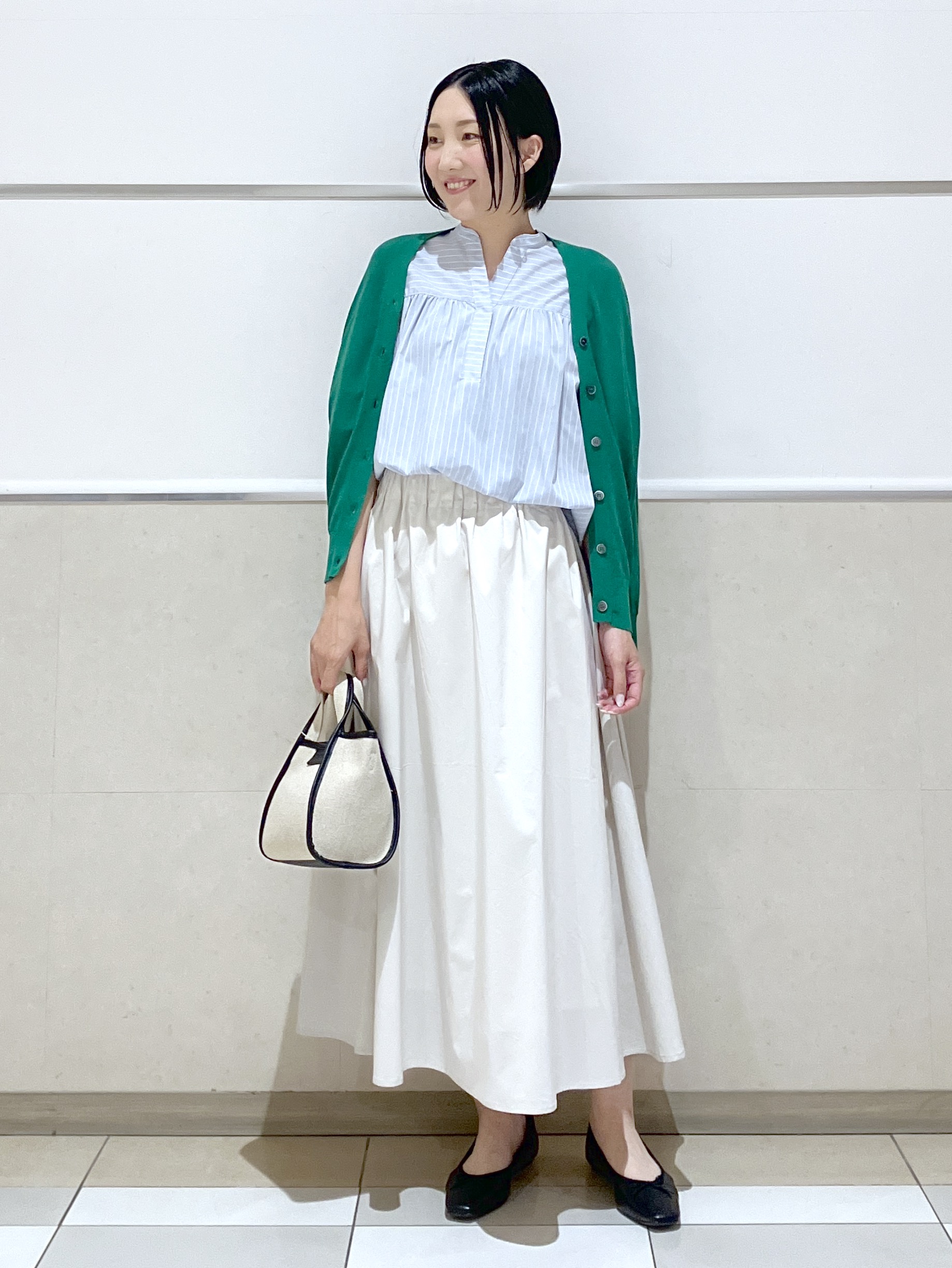 eriko さんの「Dessin｜【洗える】ストライプスキッパーシャツ」を使ったコーディネート