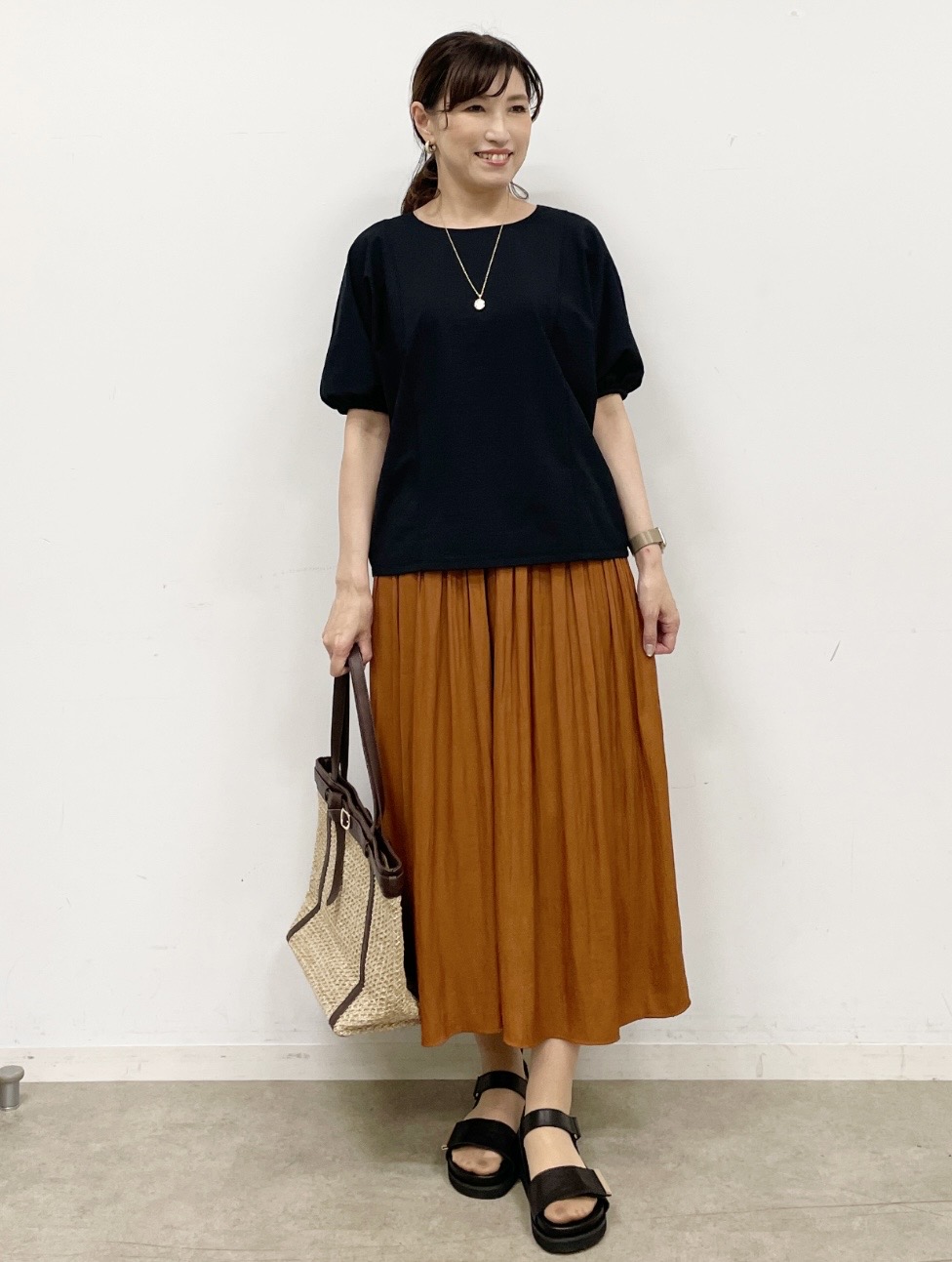 ayaさんの「Reflect｜【UVカット／接触冷感／吸水速乾】ギャザースリーブカットソー」を使ったコーディネート