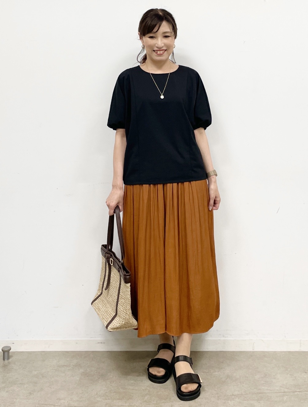 ayaさんの「Reflect｜【UVカット／接触冷感／吸水速乾】ギャザースリーブカットソー」を使ったコーディネート