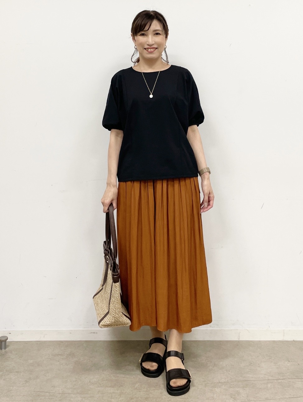 ayaさんの「Reflect｜【UVカット／接触冷感／吸水速乾】ギャザースリーブカットソー」を使ったコーディネート