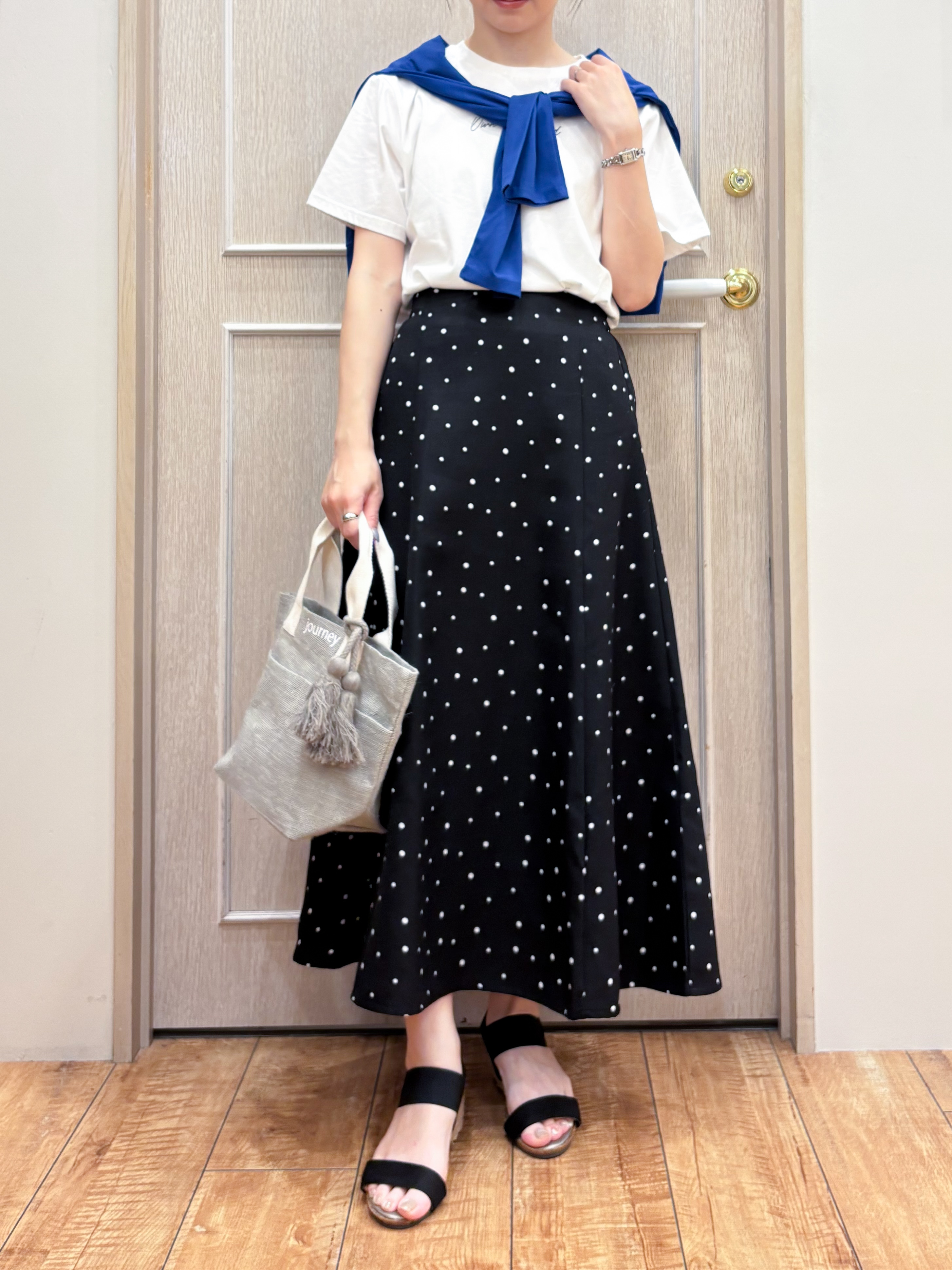 なみさんの「SHOO･LA･RUE｜【UV/S-LL】着ごこちなめらか カノコ編みカーディガン」を使ったコーディネート