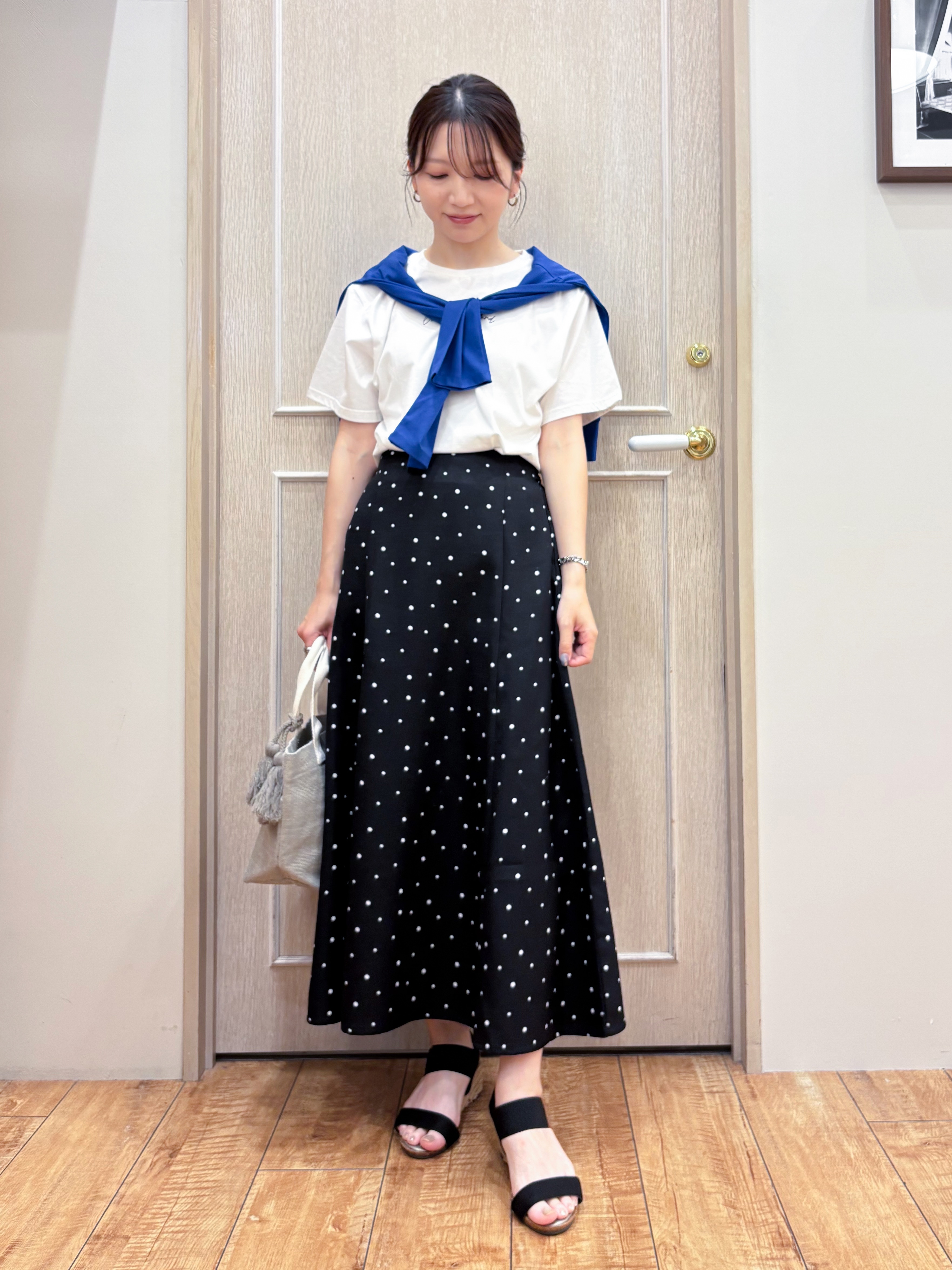 なみさんの「SHOO･LA･RUE｜【UV/S-LL】着ごこちなめらか カノコ編みカーディガン」を使ったコーディネート