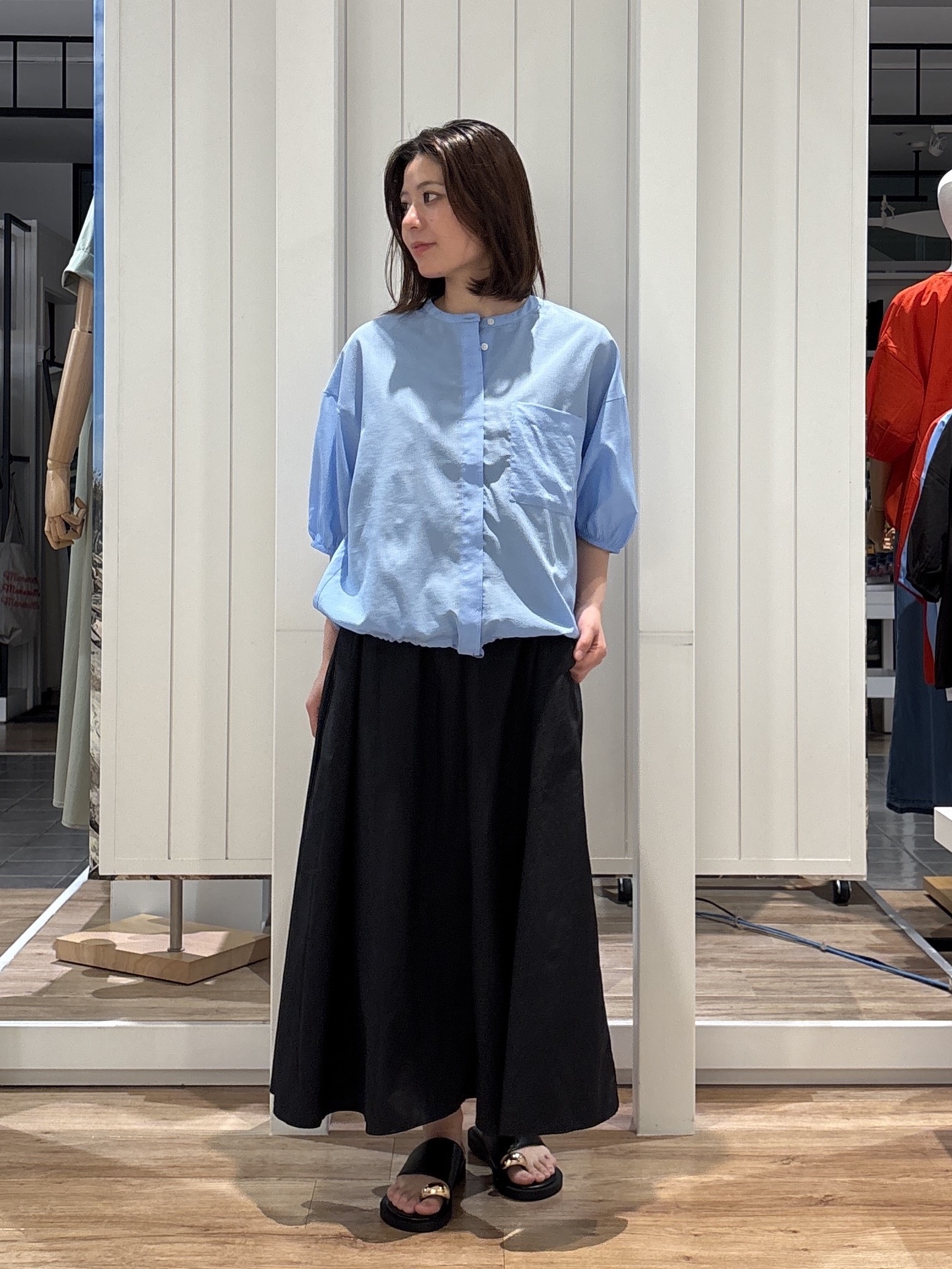 hinakoさんの「Dessin｜【撥水】Aラインナイロンワンピース」を使ったコーディネート