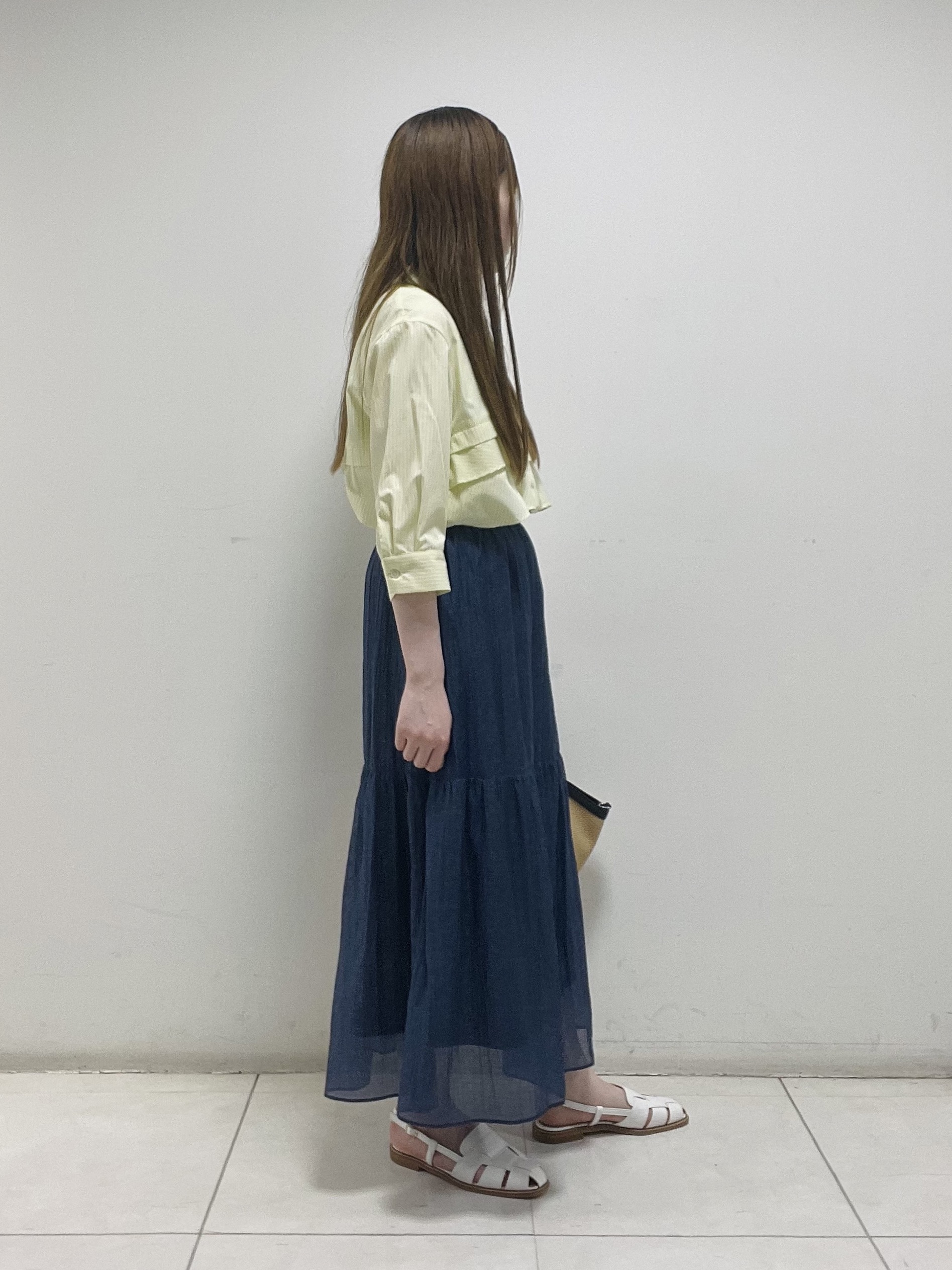 mさんの「INDIVI｜【UVケア／吸汗速乾／着映え】ティアードストライプシャツ」を使ったコーディネート