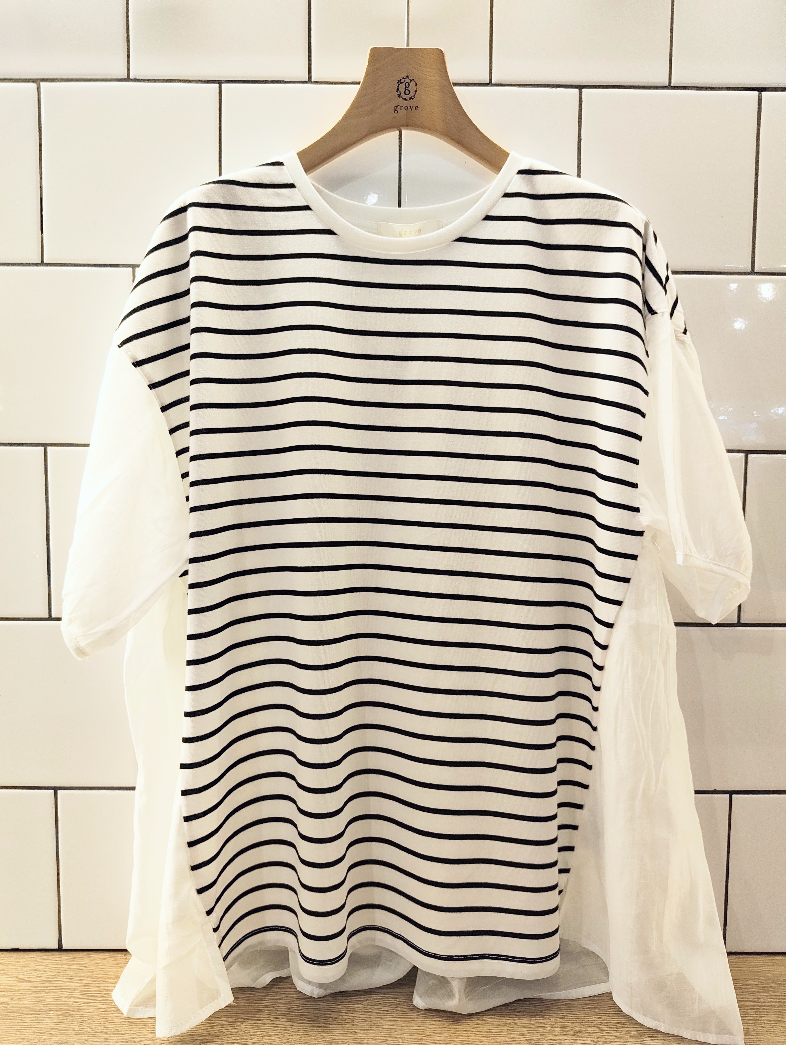 milkaさんの「grove｜【UVカット】体型カバー叶う、バックプリーツTシャツ」を使ったコーディネート
