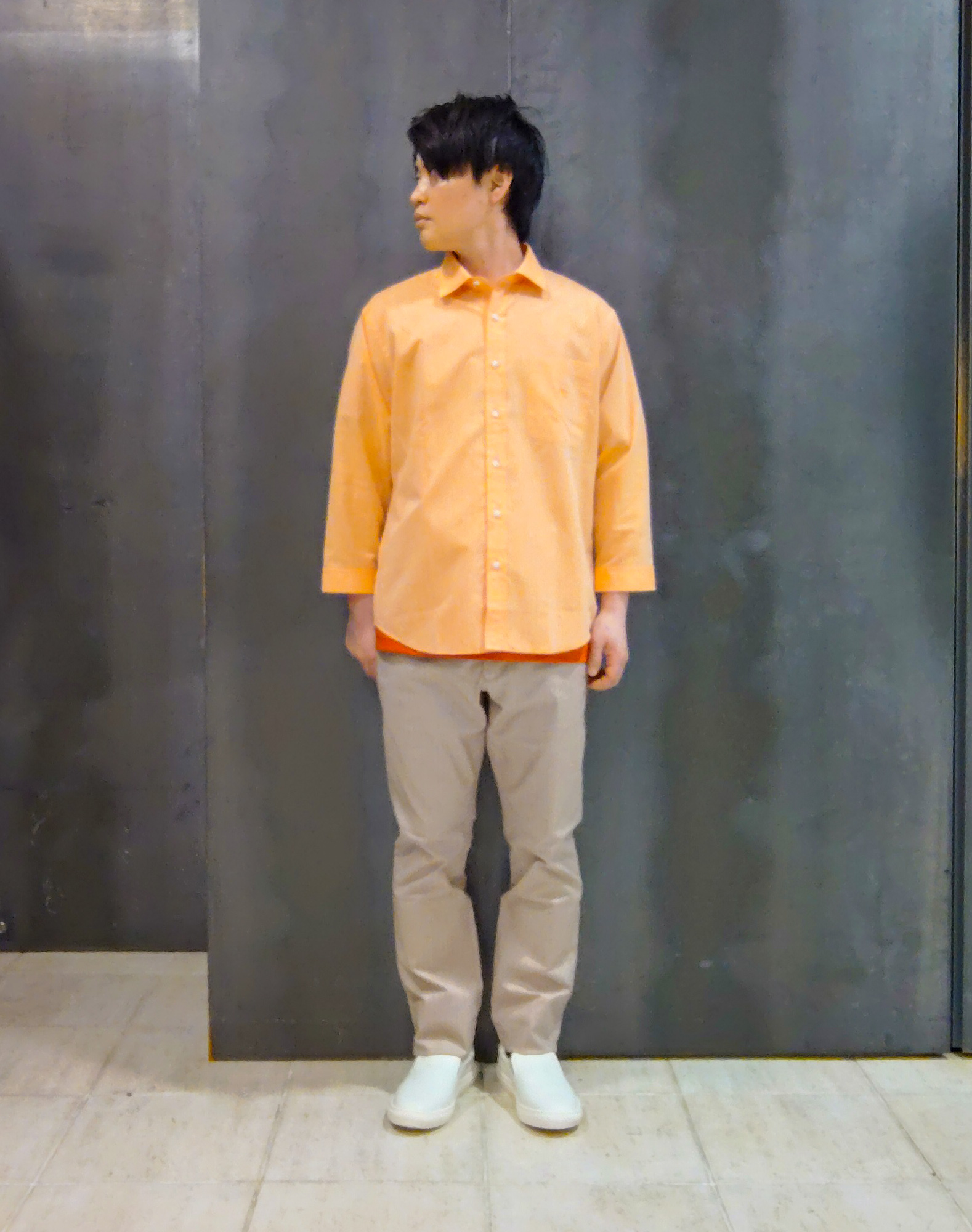 shiominさんの「TAKEO KIKUCHI｜【接触冷感】ハイブリッド リネン 七分袖シャツ」を使ったコーディネート