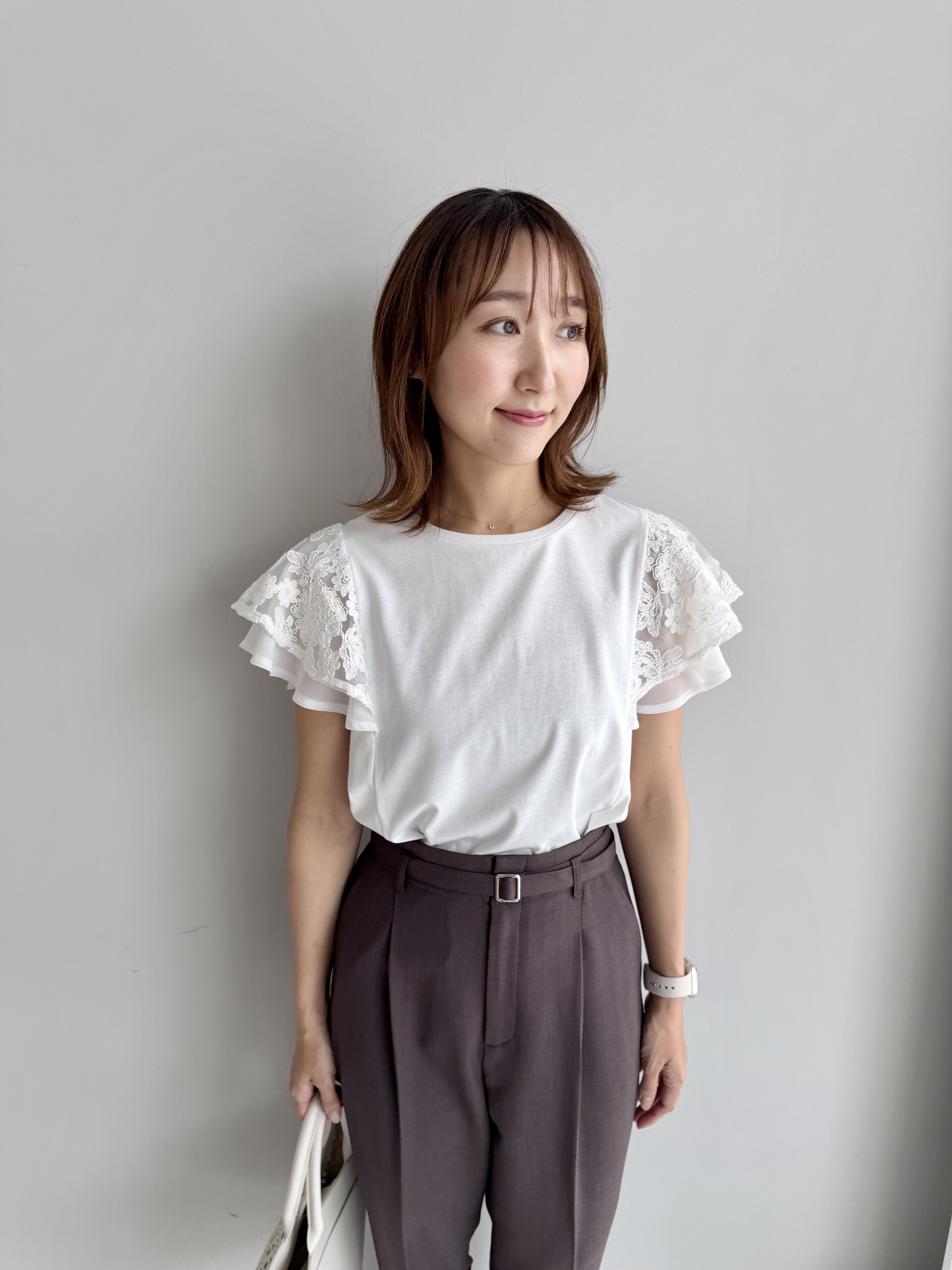 みぃさんの「index｜【接触冷感／UV】レースフレアスリーブトップス《洗濯機OK》」を使ったコーディネート
