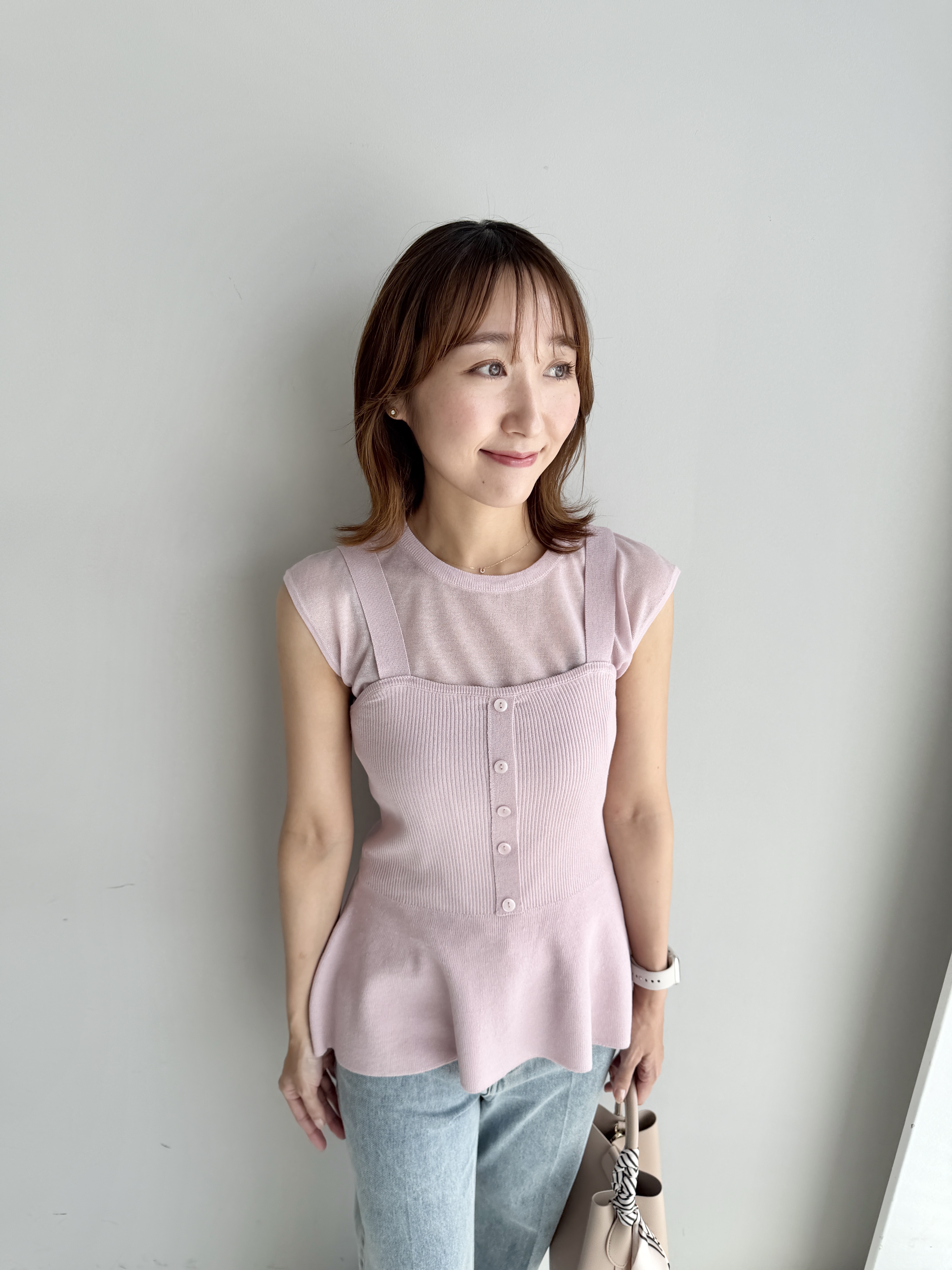 みぃさんの「index｜シアーペプラムキャミSET【洗濯機OK】」を使ったコーディネート