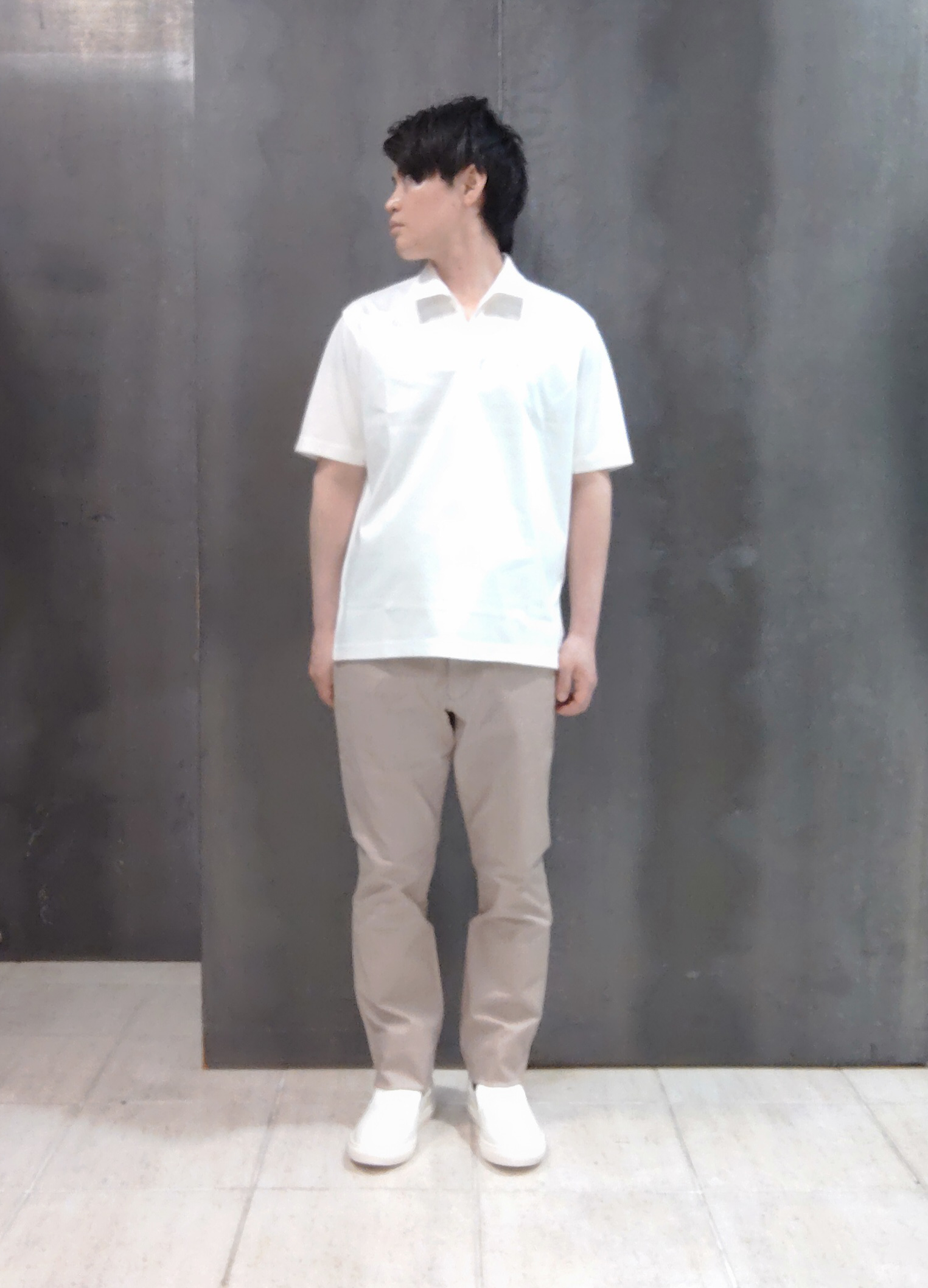 shiominさんの「TAKEO KIKUCHI｜【接触冷感】アイスクリアコットン ワンポイント ポロシャツ」を使ったコーディネート