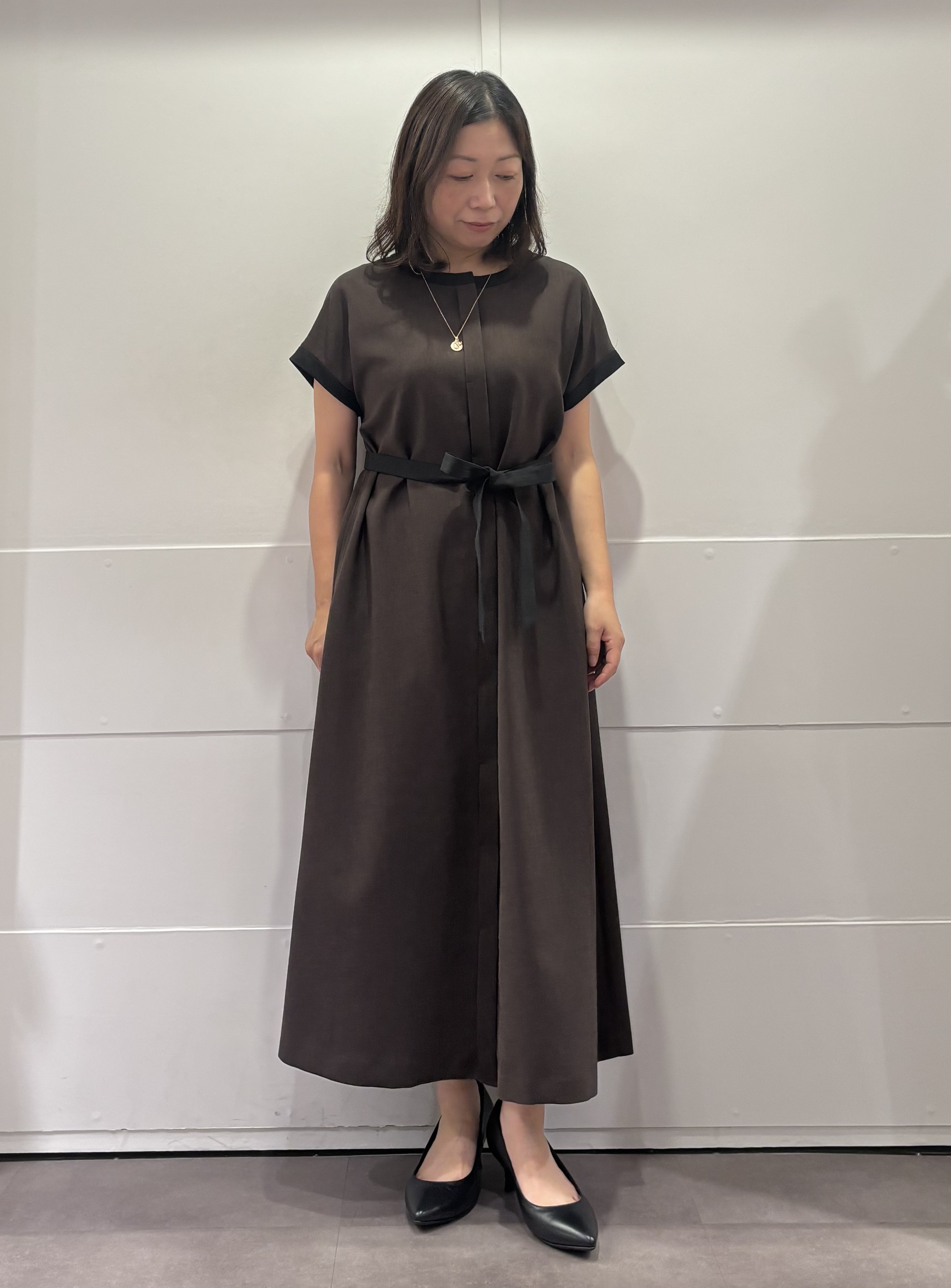 TOKOさんの「UNTITLED｜【接触冷感/UVカット/イージーケア】配色ラインワンピース」を使ったコーディネート