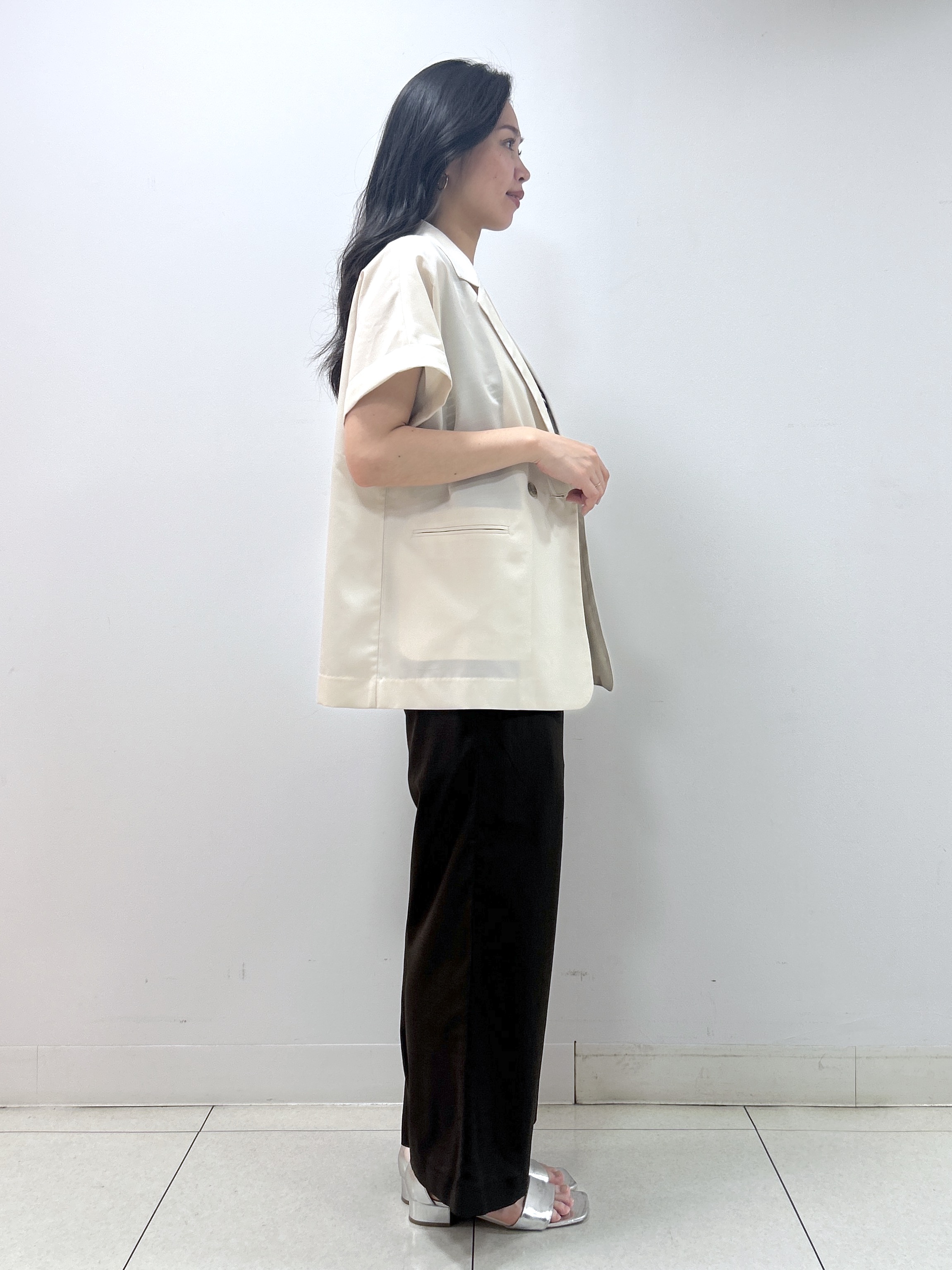 Kaiさんの「Dessin｜【接触冷感/セットアップ可】ハーフスリーブジャケット」を使ったコーディネート