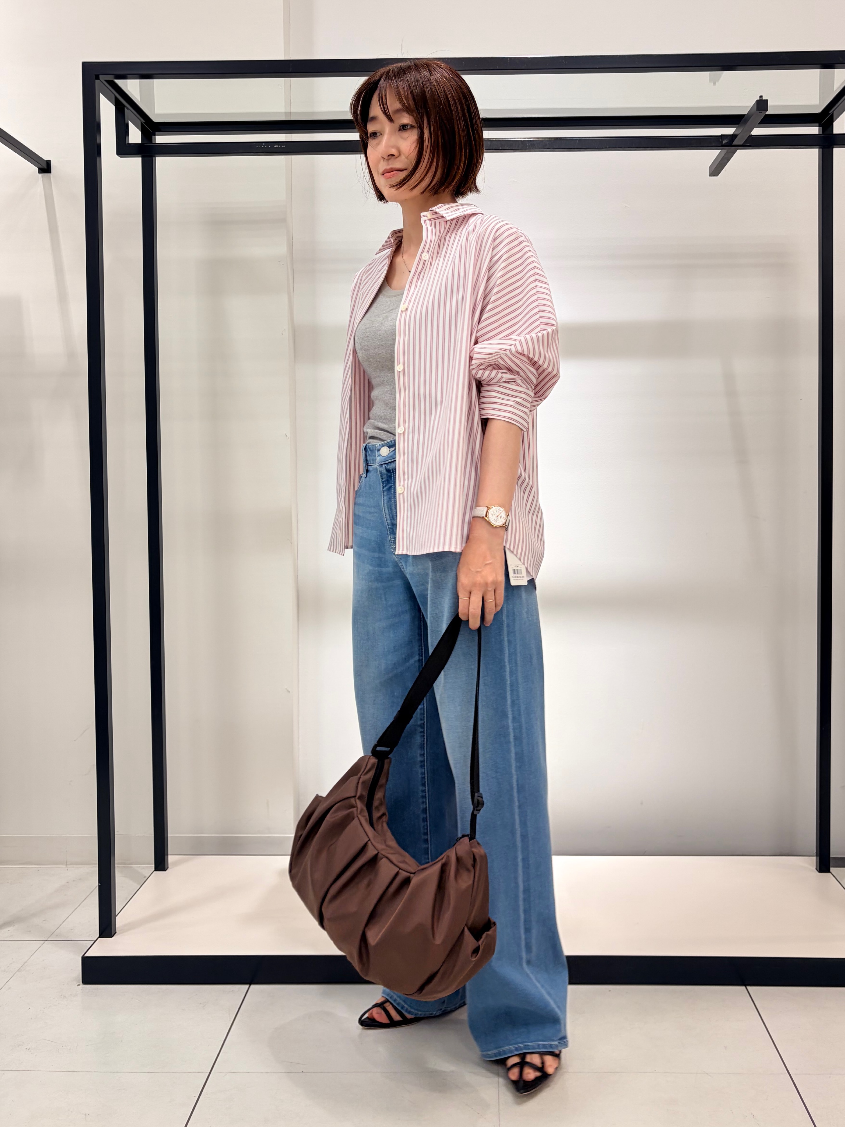 Mikiさんの「UNTITLED｜【接触冷感/吸水速乾/UVカット】ドルマンスリーブシャツ」を使ったコーディネート