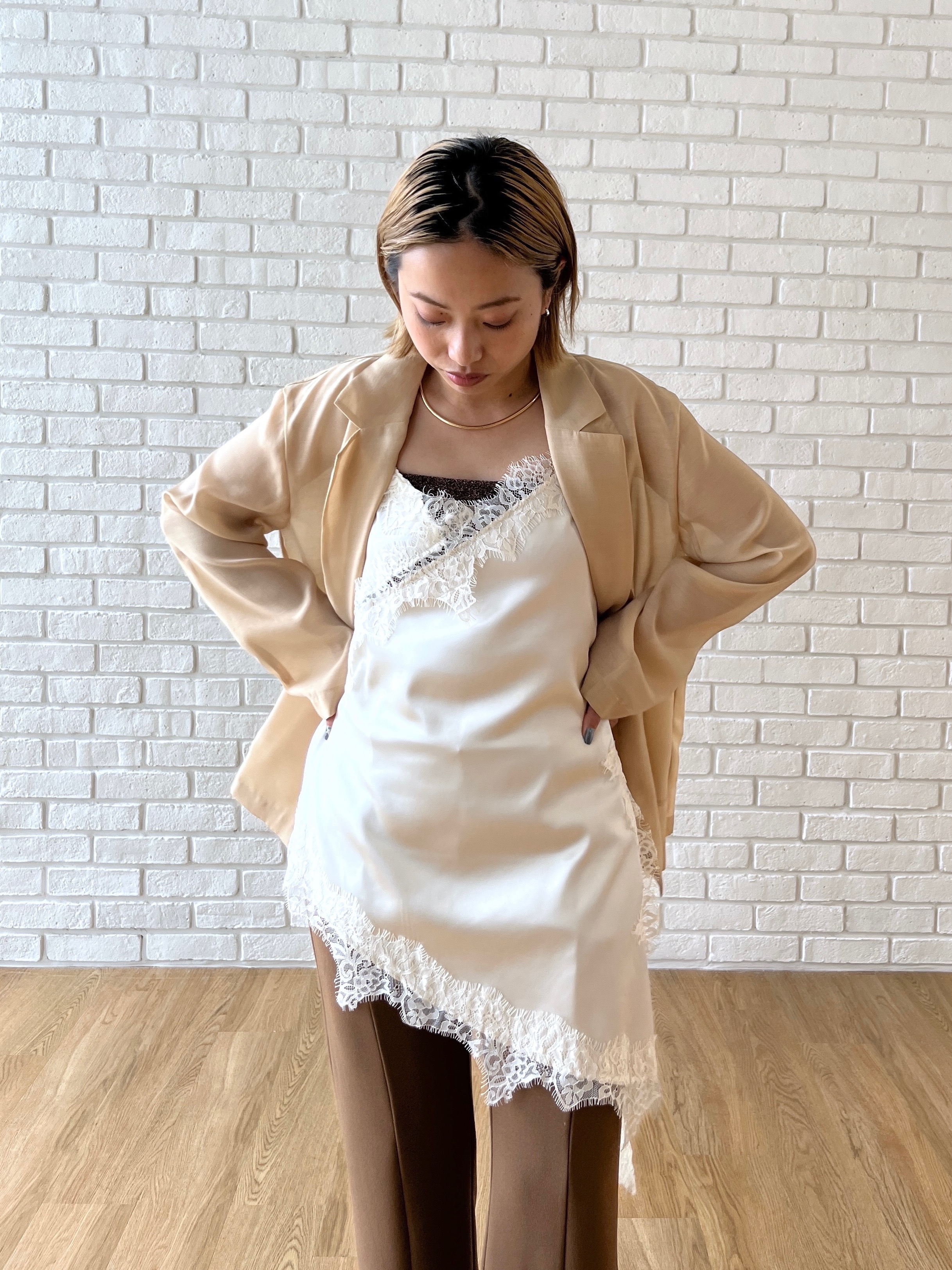 Harukaさんの「INDIVI｜【接触冷感/通気性】シアーシャツジャケット」を使ったコーディネート